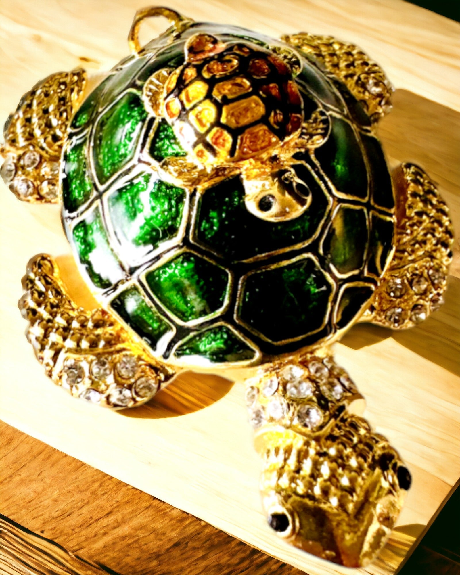 "Żółwiowa Rodzinka" Box - green color, personalized with engraving