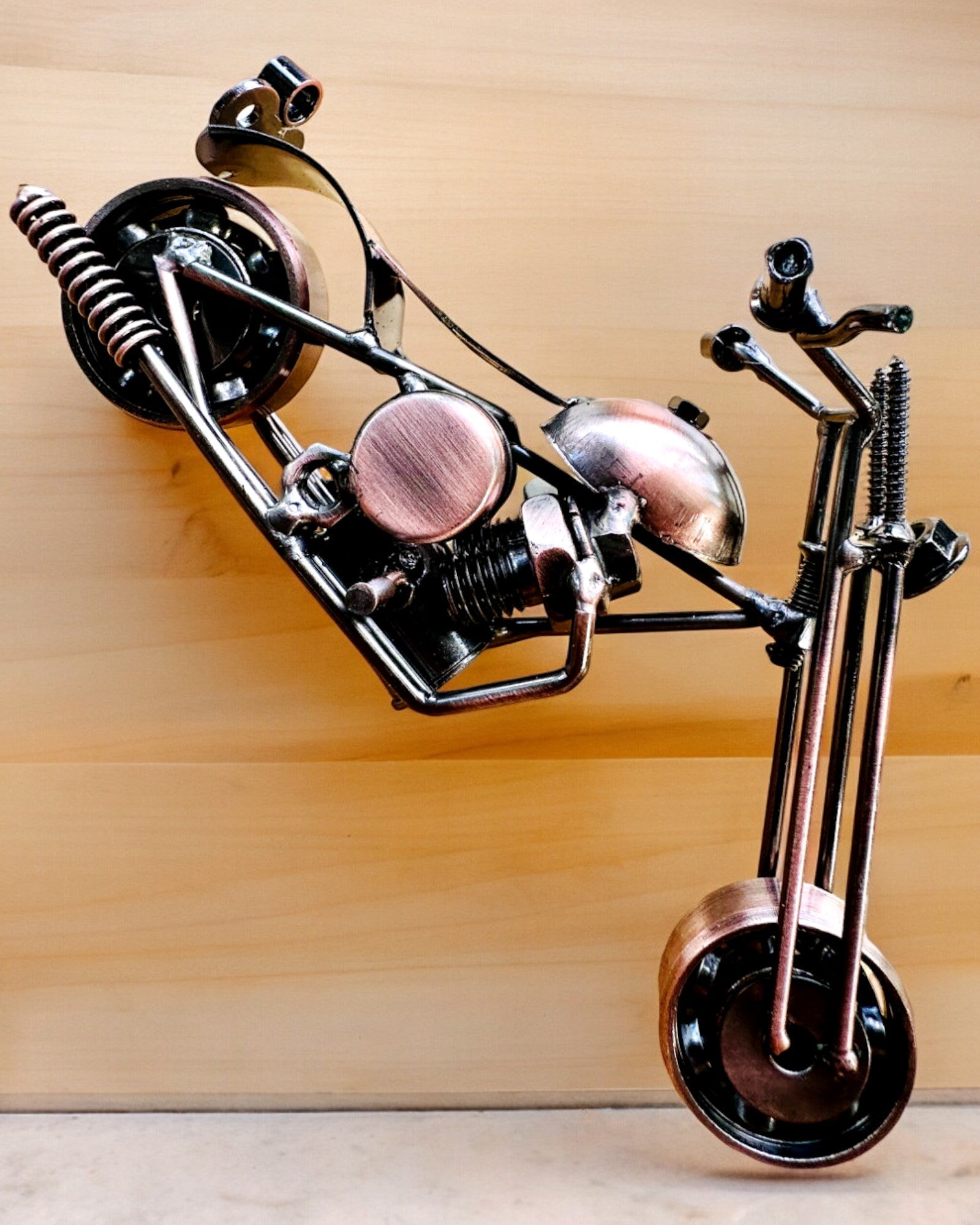 Handmade Iron Motorcycle Model, Chopper, Customization, Engraving for Gift