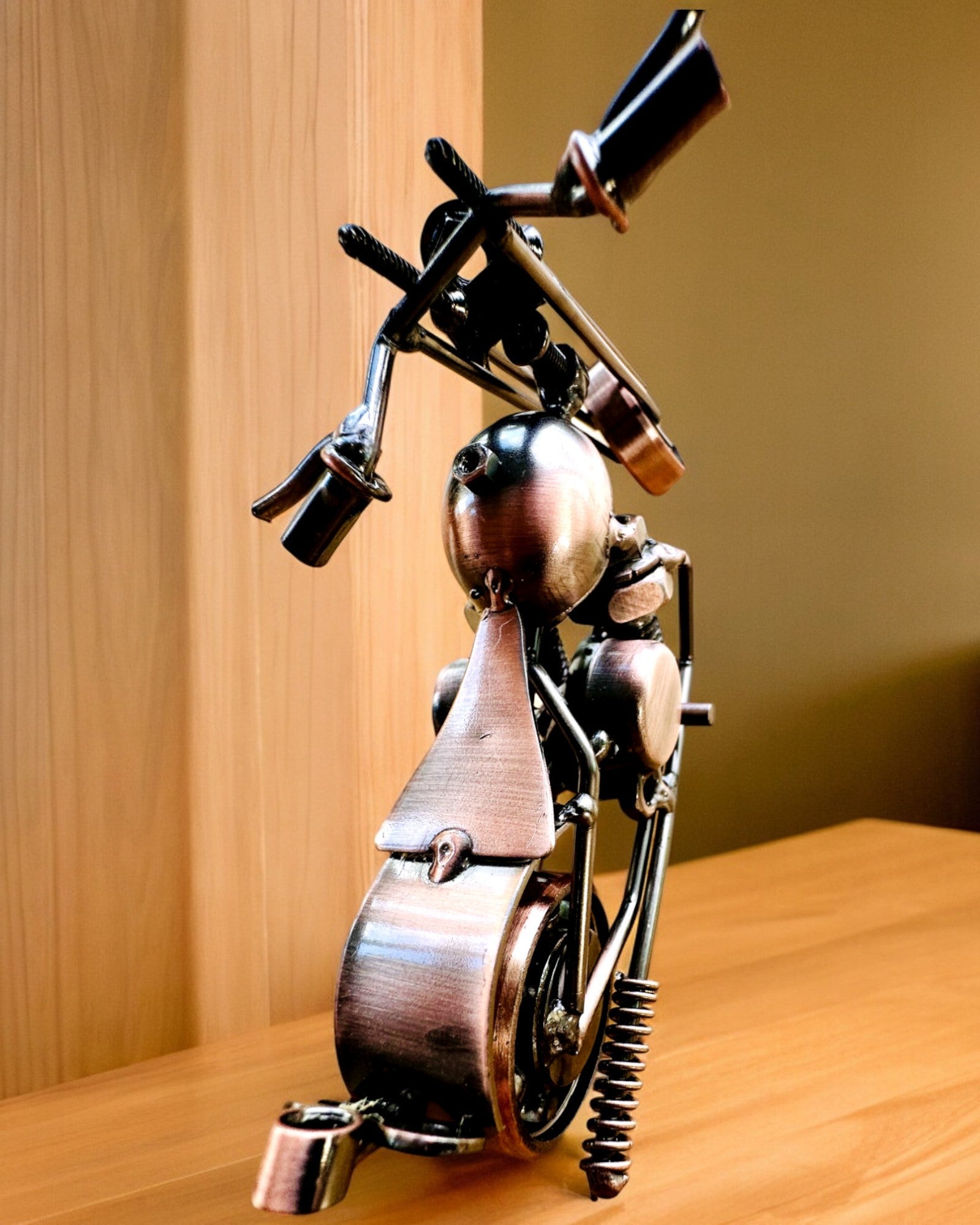 Handmade Iron Motorcycle Model, Chopper, Customization, Engraving for Gift