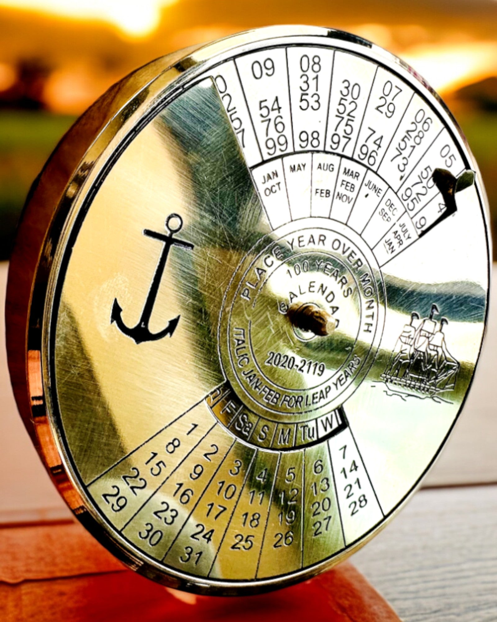 Calendar of Eternity Sea Sail – Brass 100-Year Calendar - possible engraving for a gift