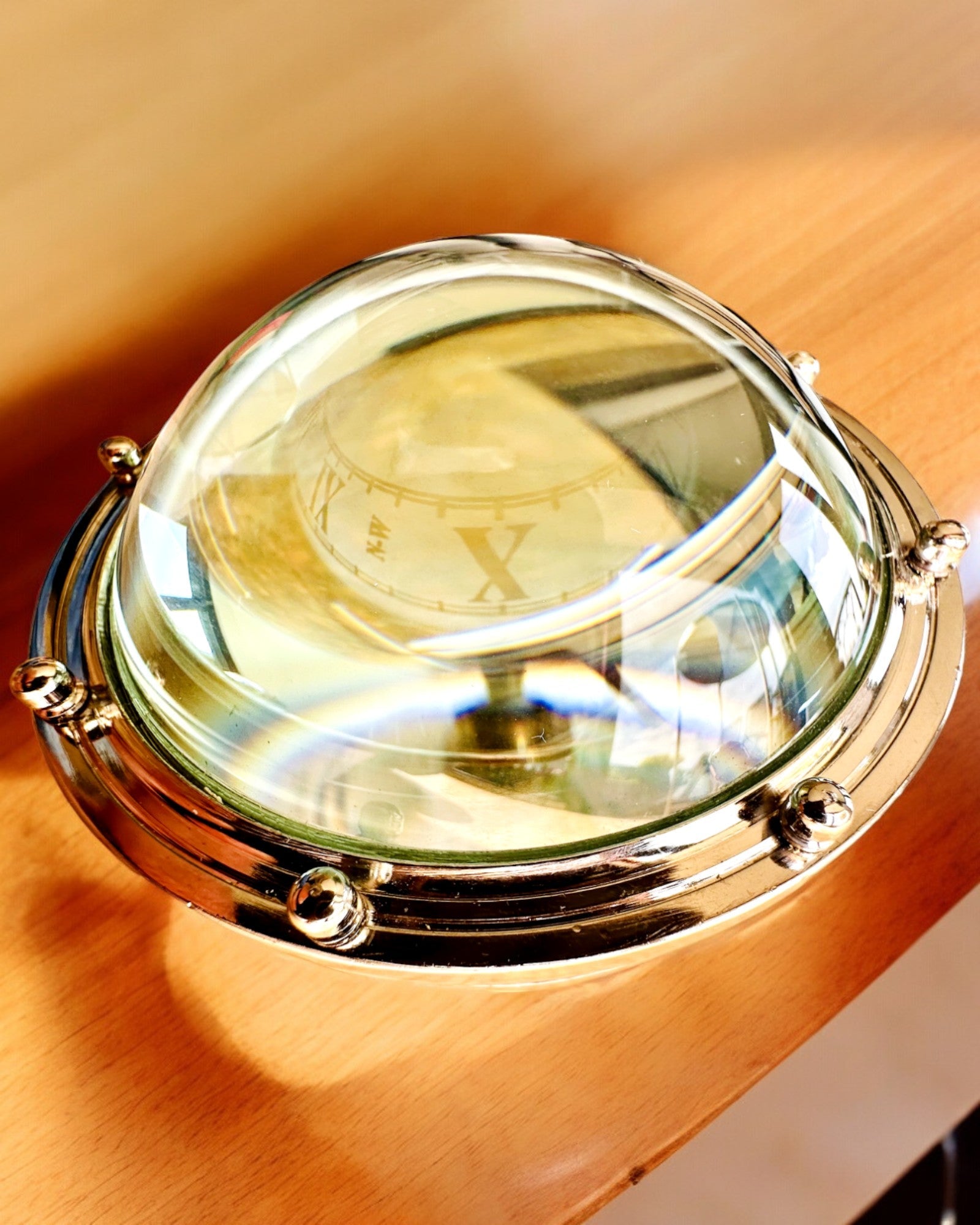 Bailey Compass Clock - Elegant Clock with Compass Motif with Engraving Option