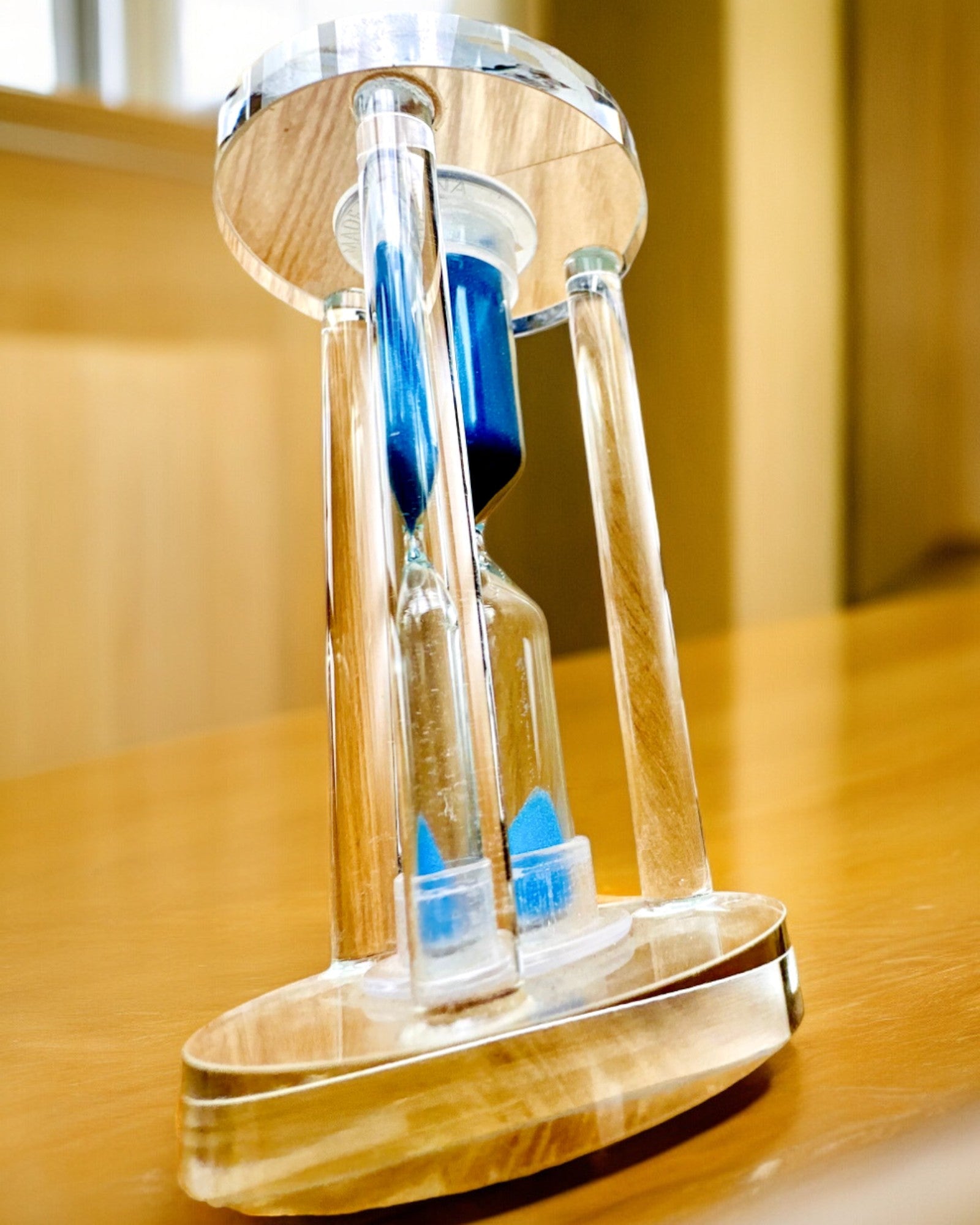 Hourglass "Blue Elegance", 10 cm in height, measures 10 minutes of time