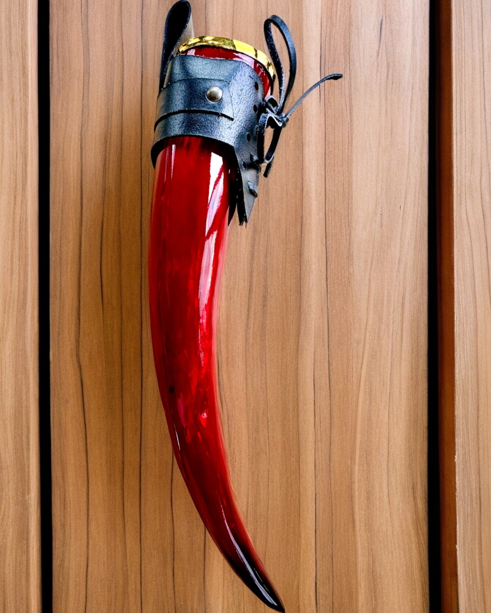 Warrior's Horn Mug - Red - with Customizable Engraving