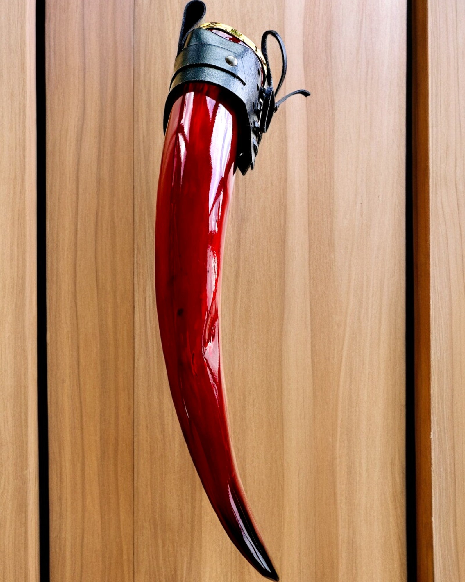 Warrior's Horn Mug - Red - with Customizable Engraving