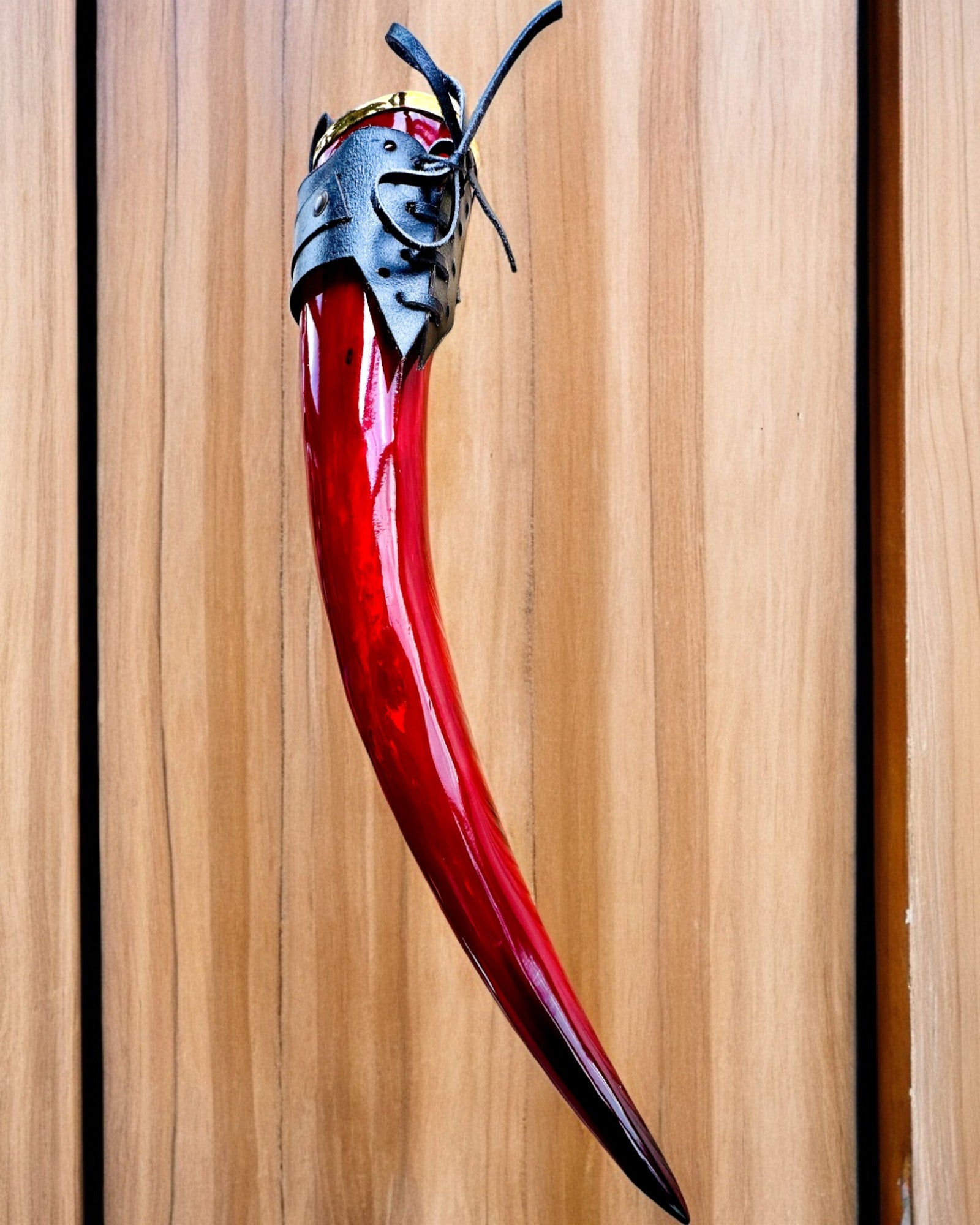 Warrior's Horn Mug - Red - with Customizable Engraving