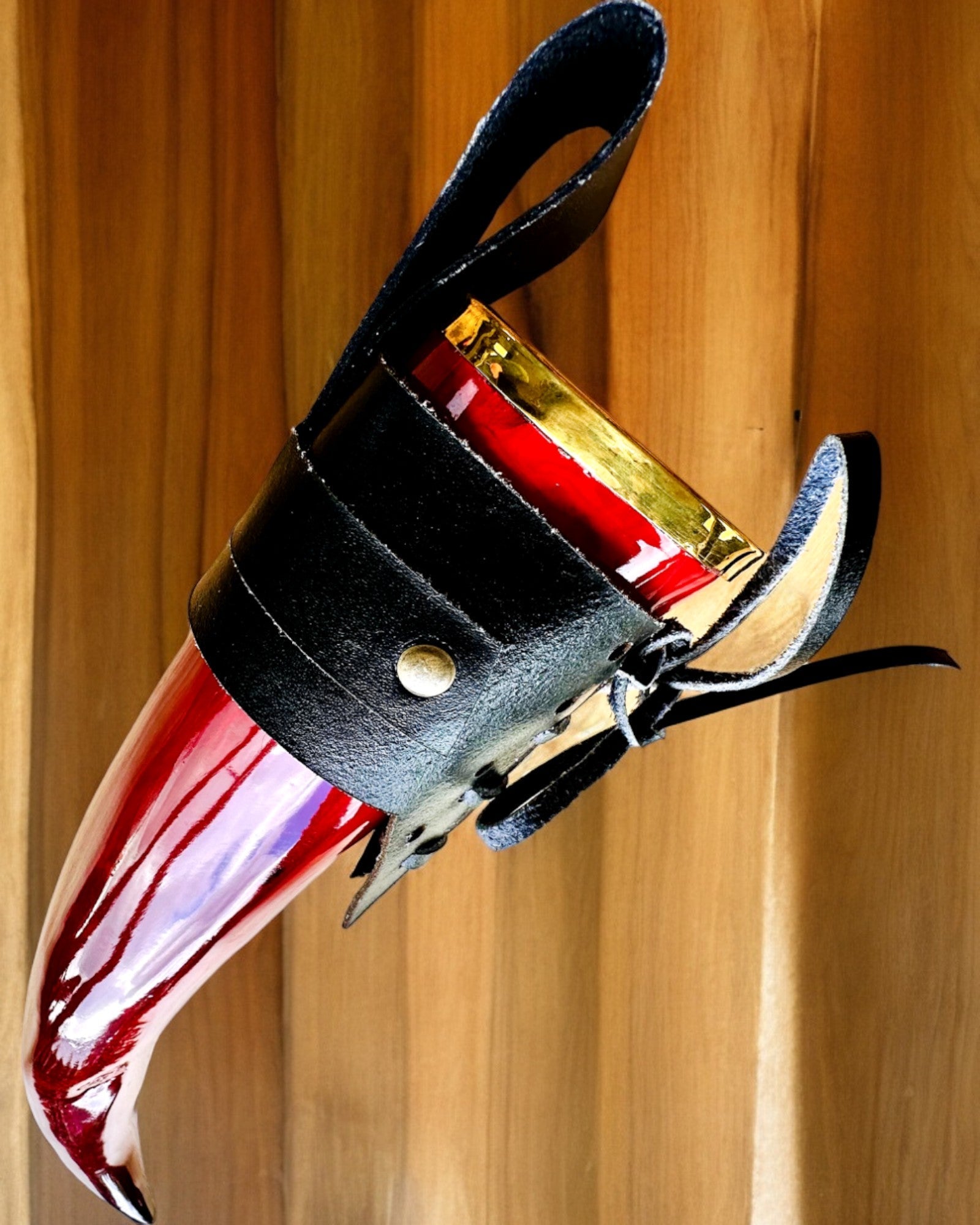 Warrior's Horn Mug - Red - with Customizable Engraving