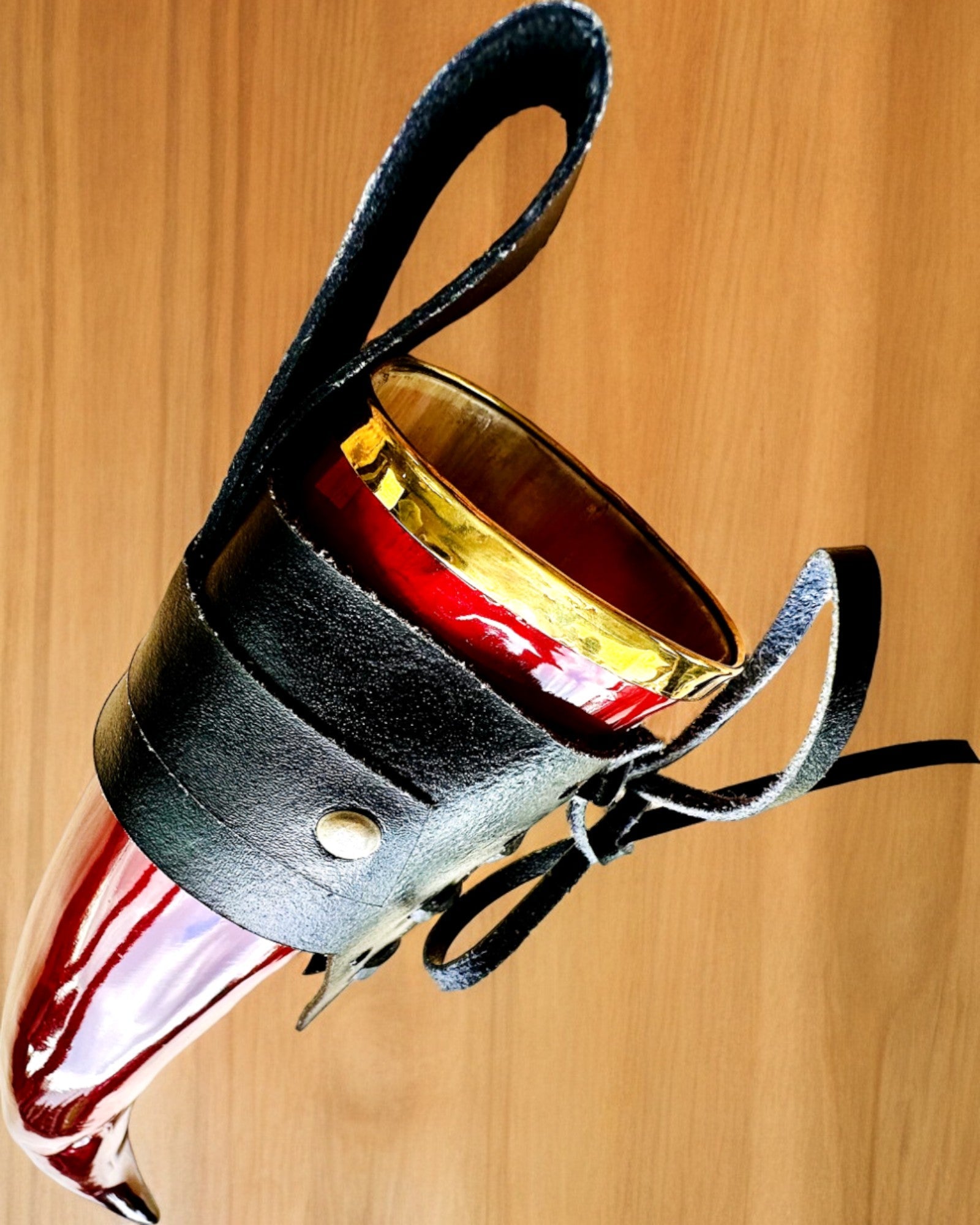 Warrior's Horn Mug - Red - with Customizable Engraving