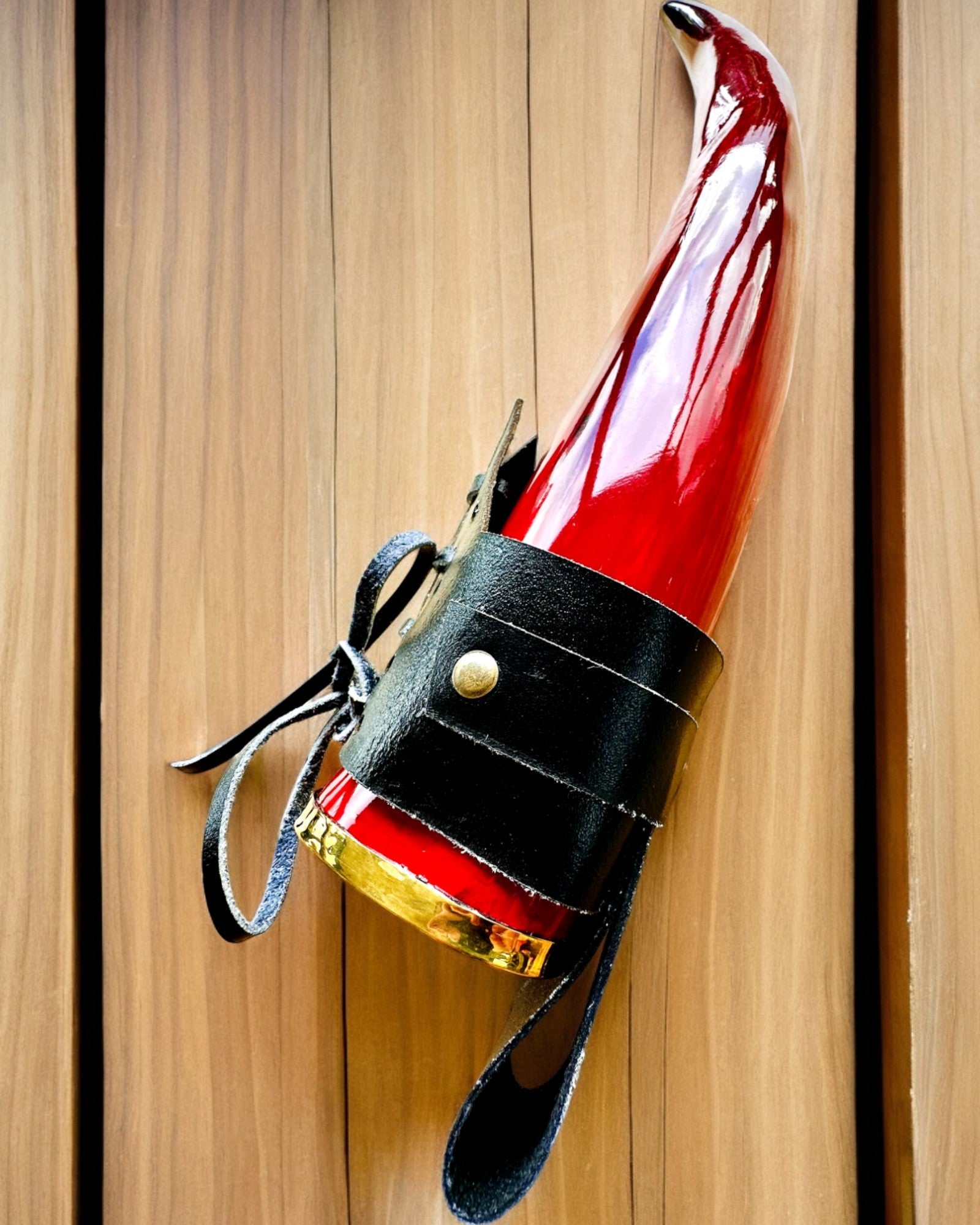 Warrior's Horn Mug - Red - with Customizable Engraving