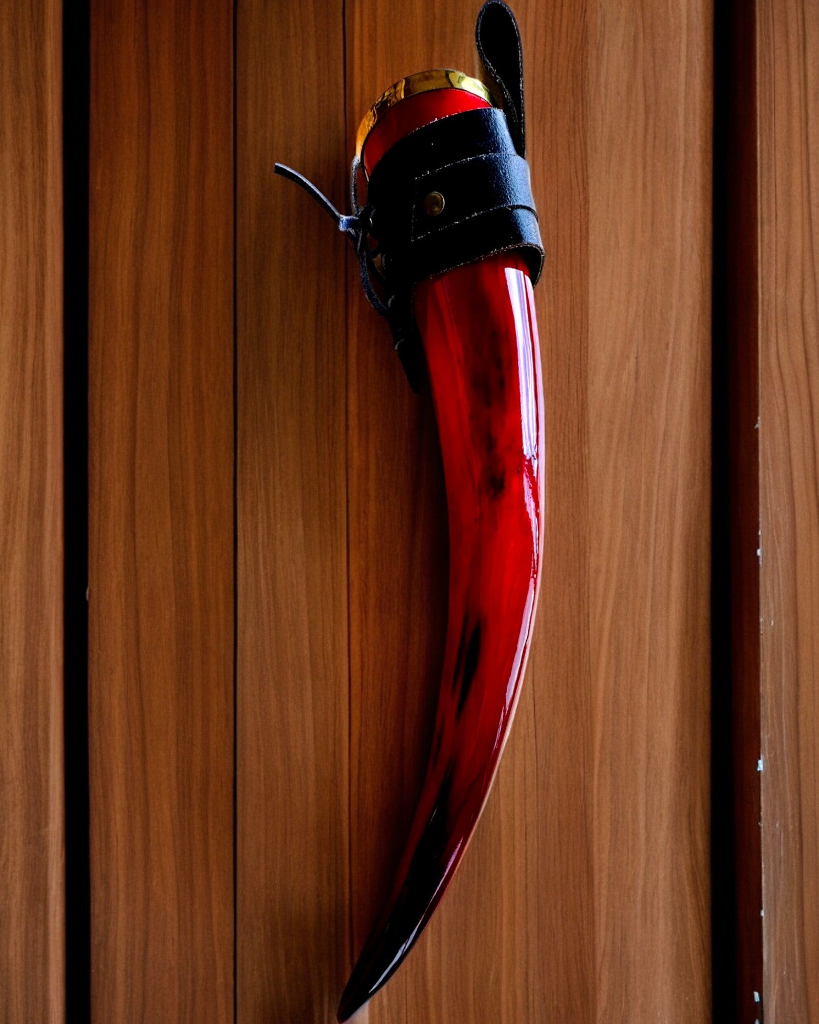 Warrior's Horn Mug - Red - with Customizable Engraving