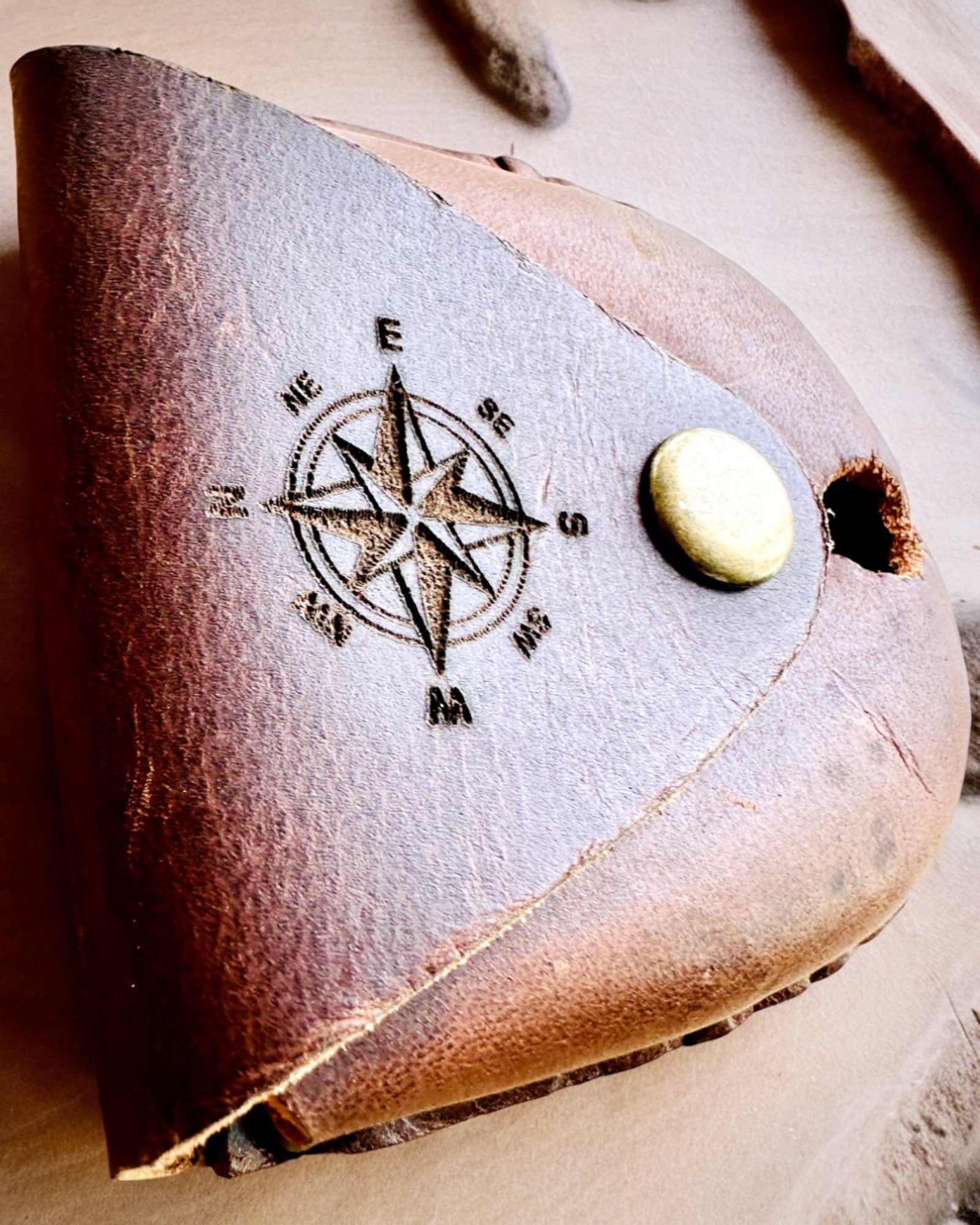 Leather Case "Explorer" - for compact compass or pocket watch - personalization with engraving available