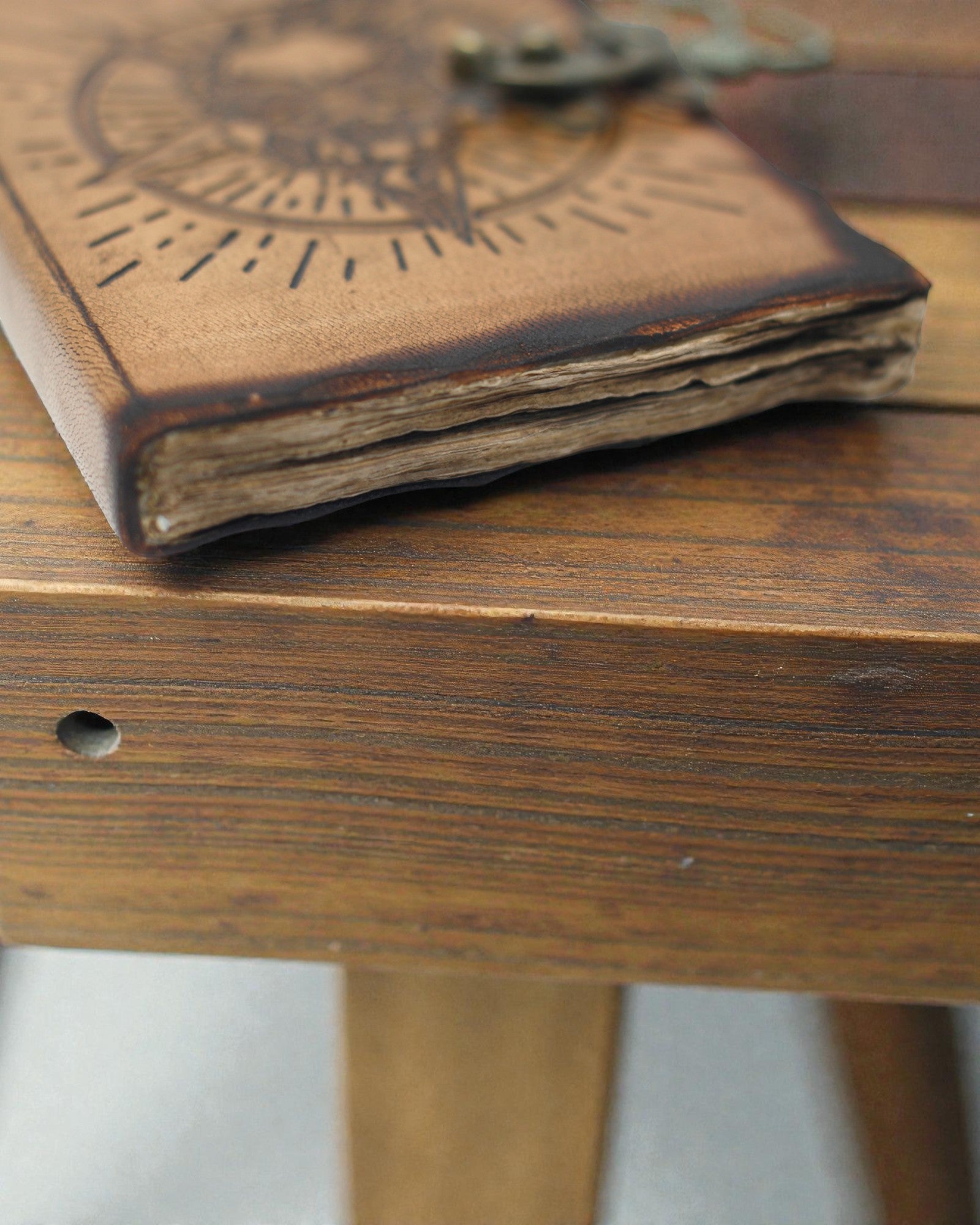 Noctis Sigil – Leather Notebook with Pentagram and Skull