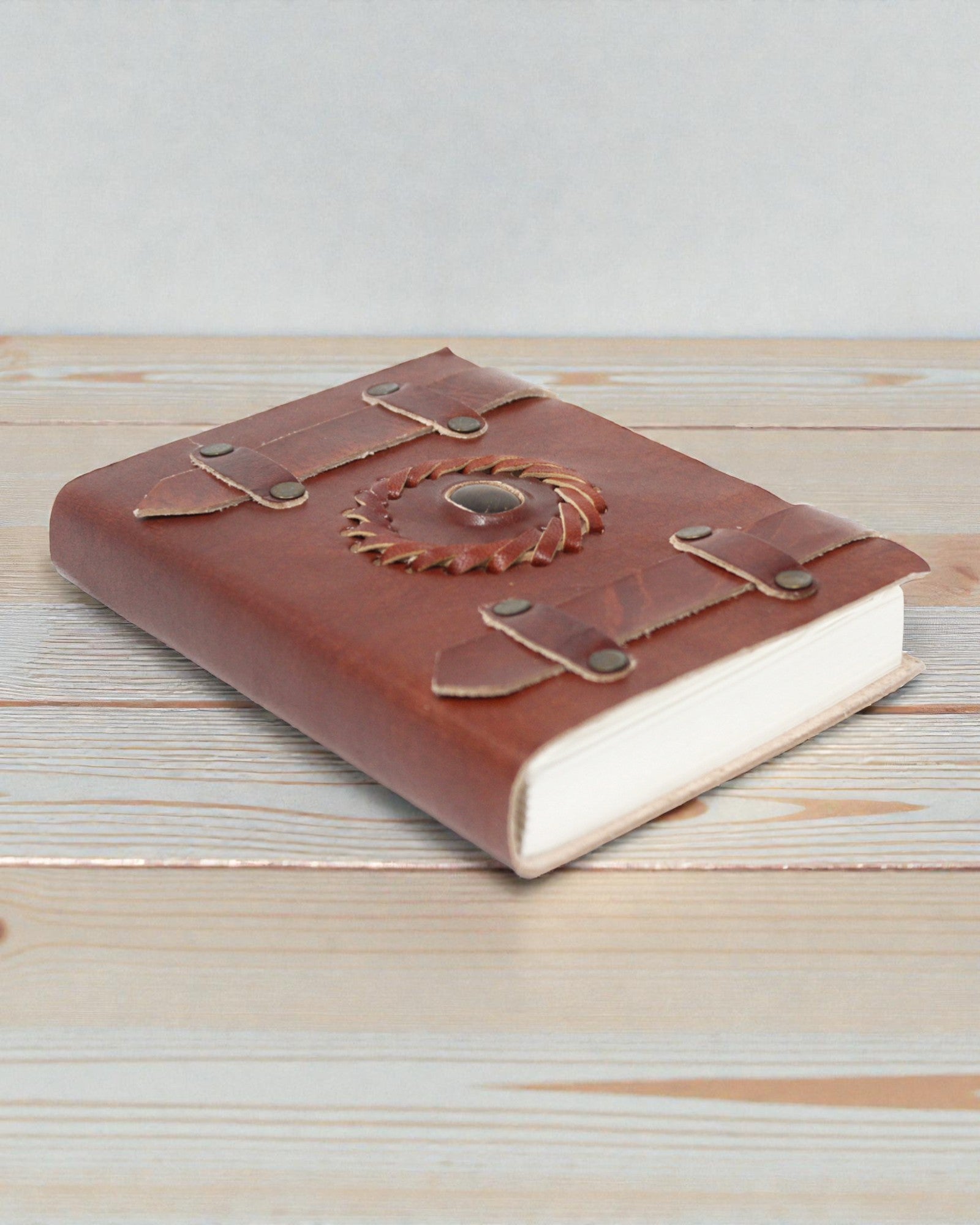 Solaris Eye – Leather Notebook Tiger’s Eye with Double Straps