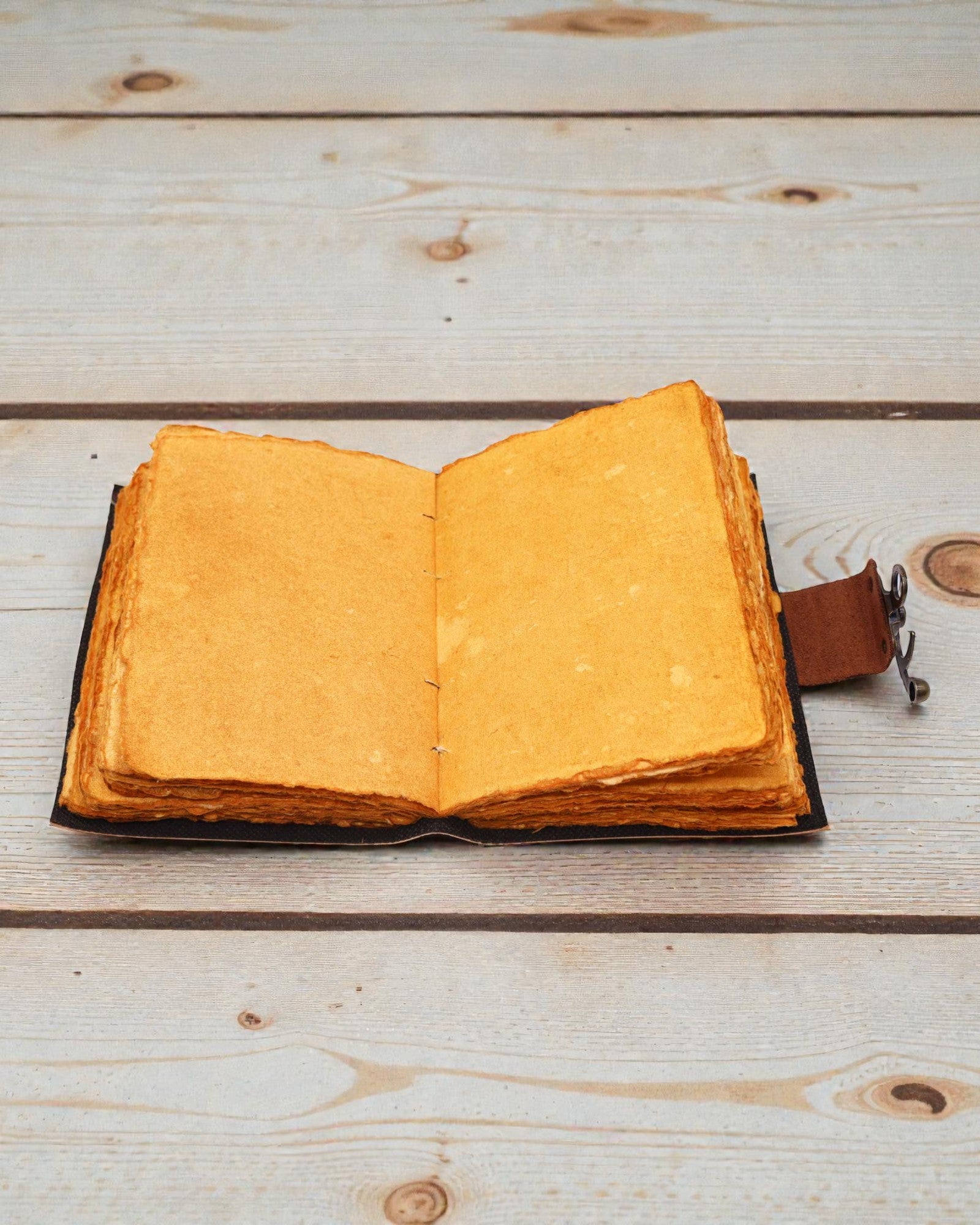 Lotus Anima – Leather Notebook, Lotus Mandala, with Aged Pages