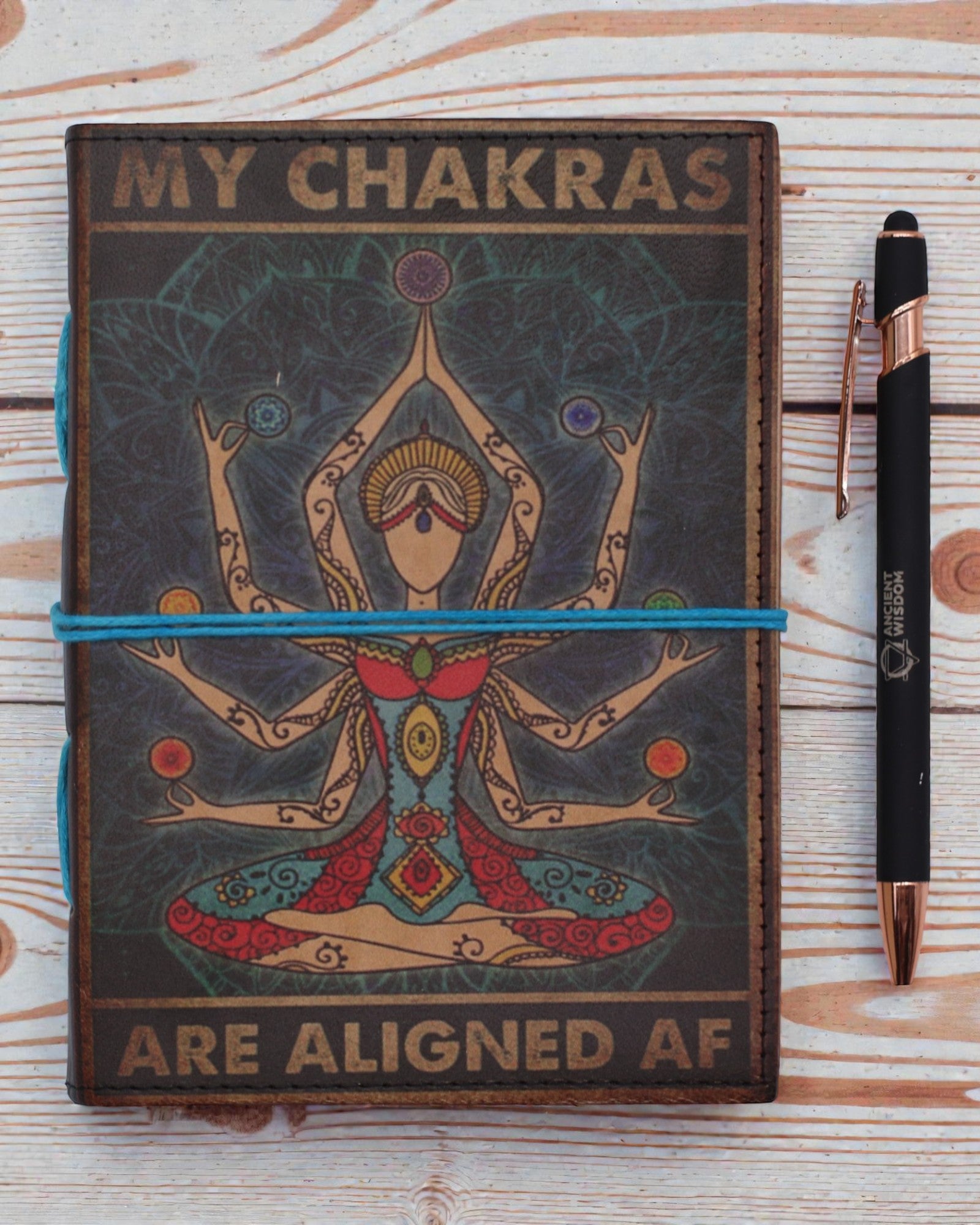 Chakra Flow – Leather Notebook My Chakras Are Aligned AF