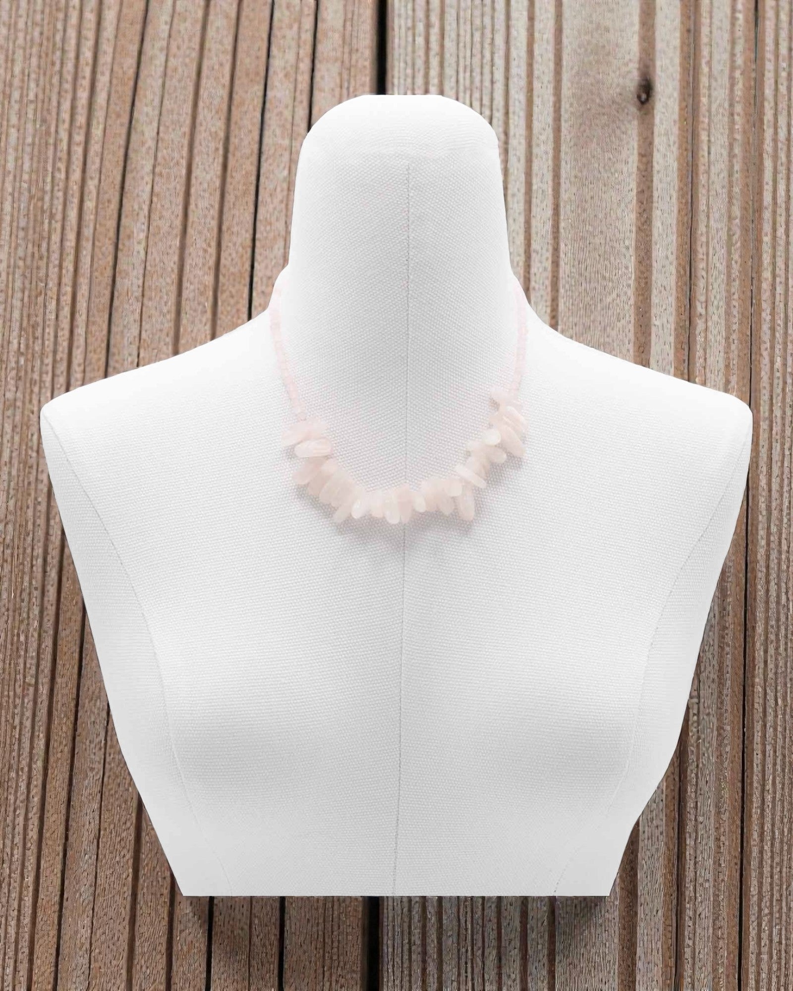 Longstone Gem Necklace - Rose Quartz