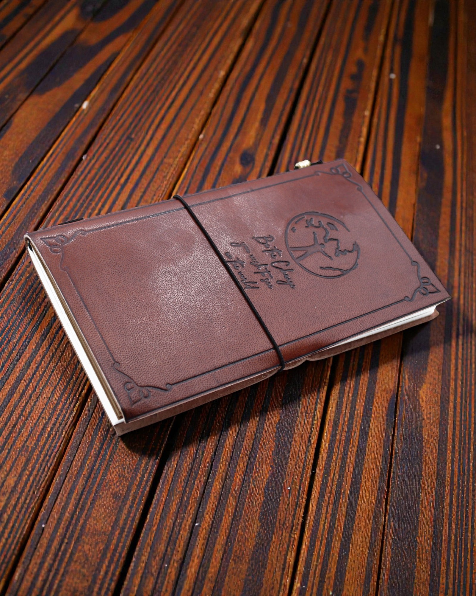 Handcrafted Leather Notebook Inspire Journey – Be the Change (80 pages)