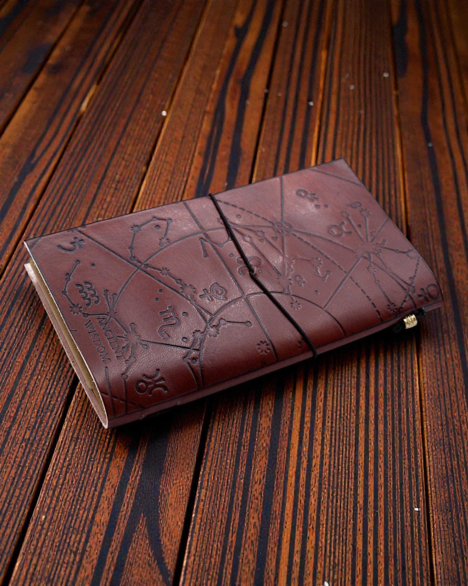 My Bucket List Journal – hand-crafted brown leather notebook 22 × 12 × 1,5 cm, 80 pages