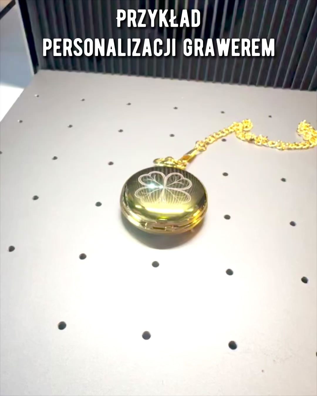 Golden Color Pocket Watch with Engraving Option