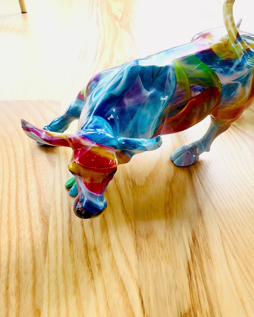 Decorative Bull Sculpture "BullArt" – Unique Art with Engraving Option - 4 Color Variants, for Personalized Gift