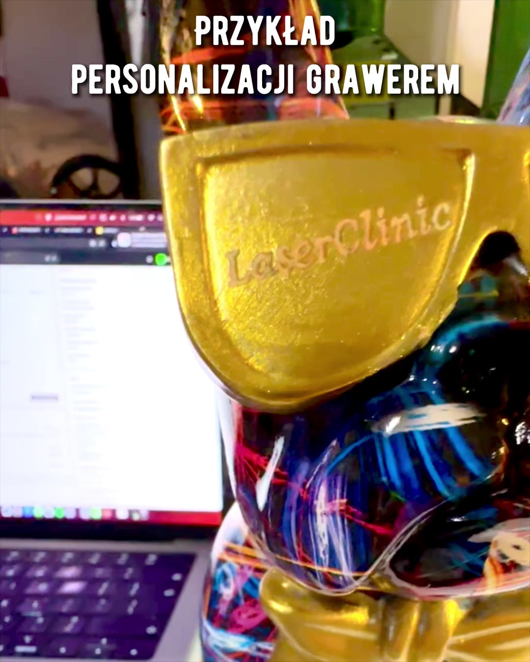 Colorful Bulldog with Glasses - Unique Interior Decoration, decorative figurine as a gift, personalization with engraving