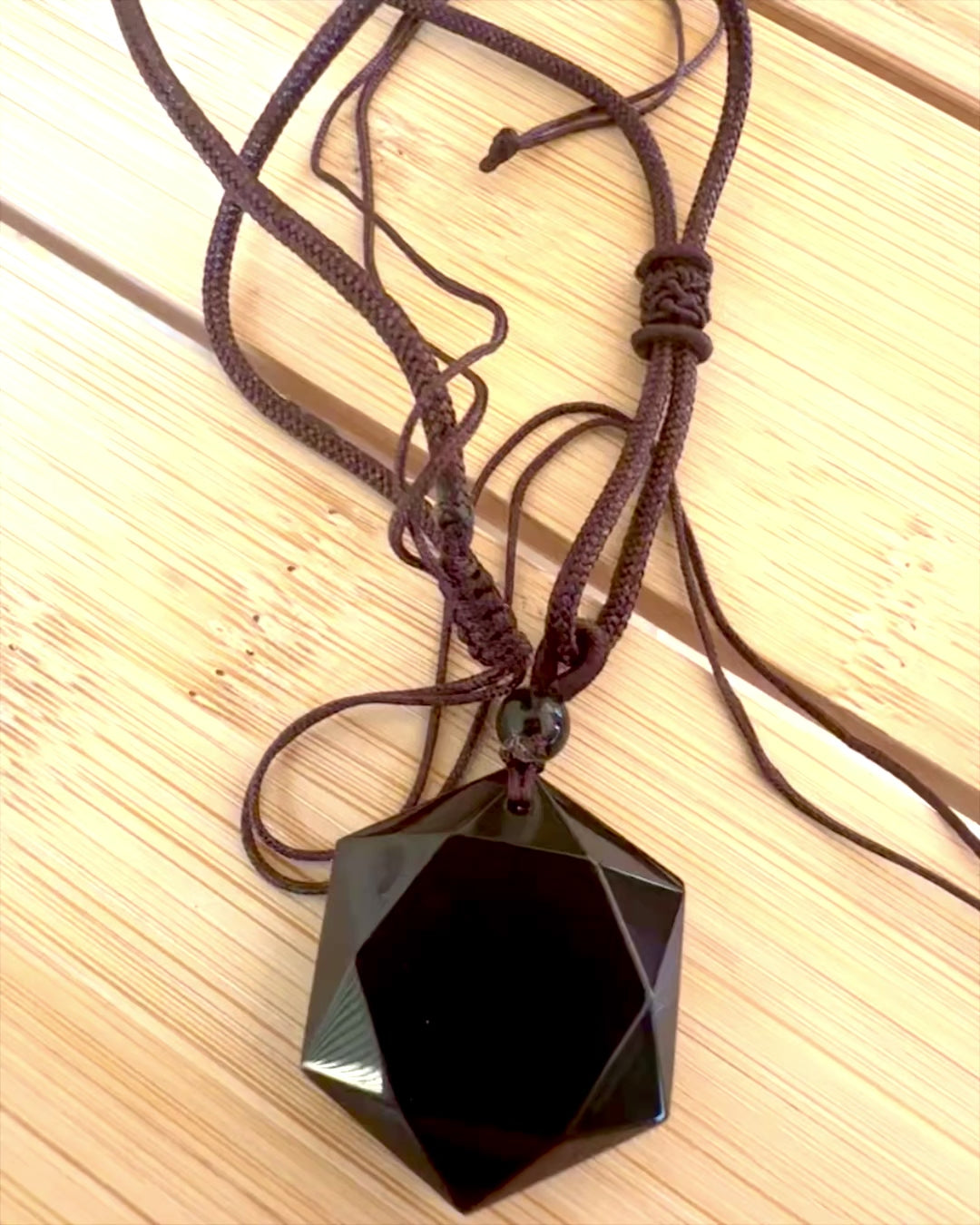 Black Obsidian "Star of David" Amulet, customizable with engraving for a gift