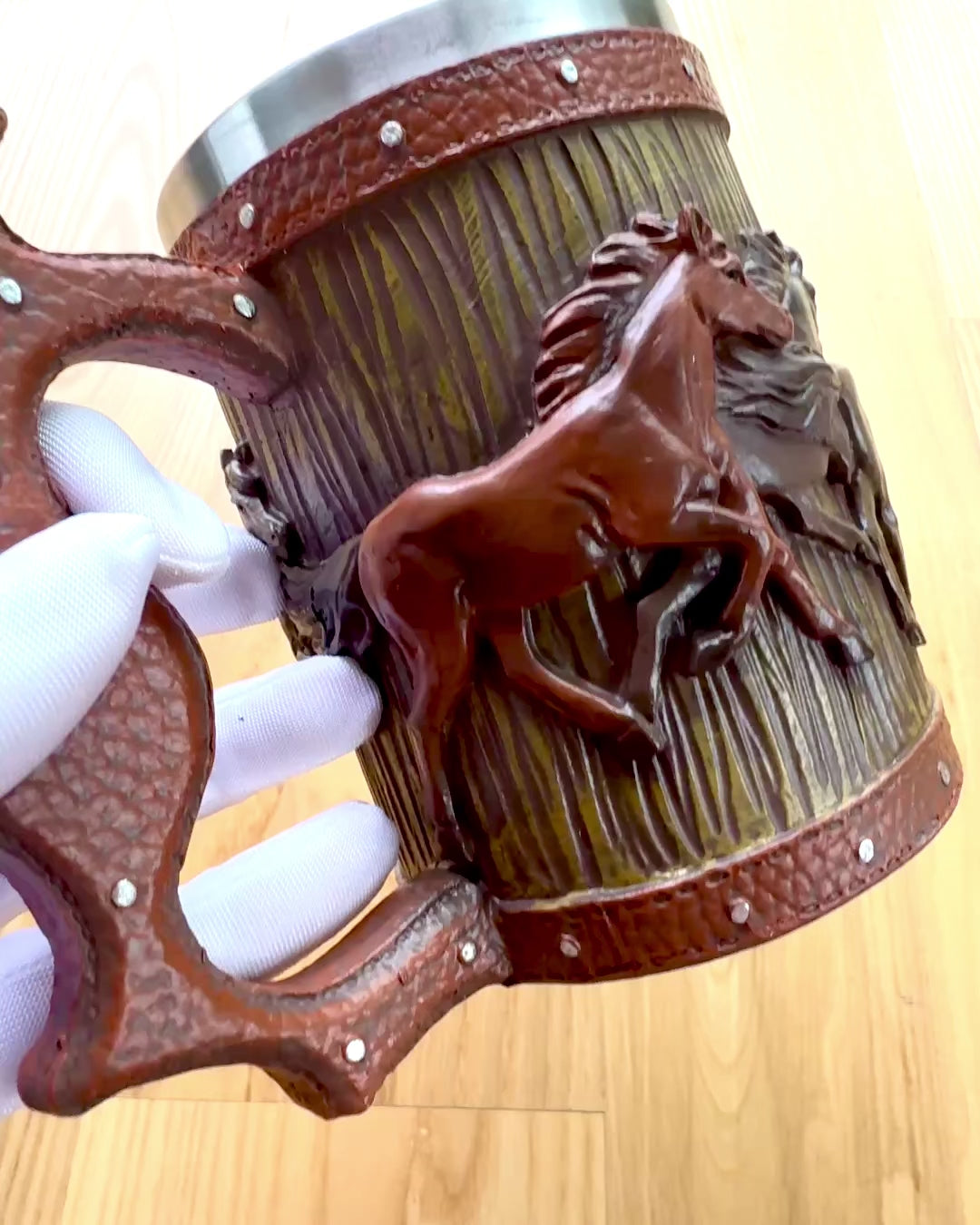 Mug with Horse Motif, 330 ml, customizable with engraving for a gift