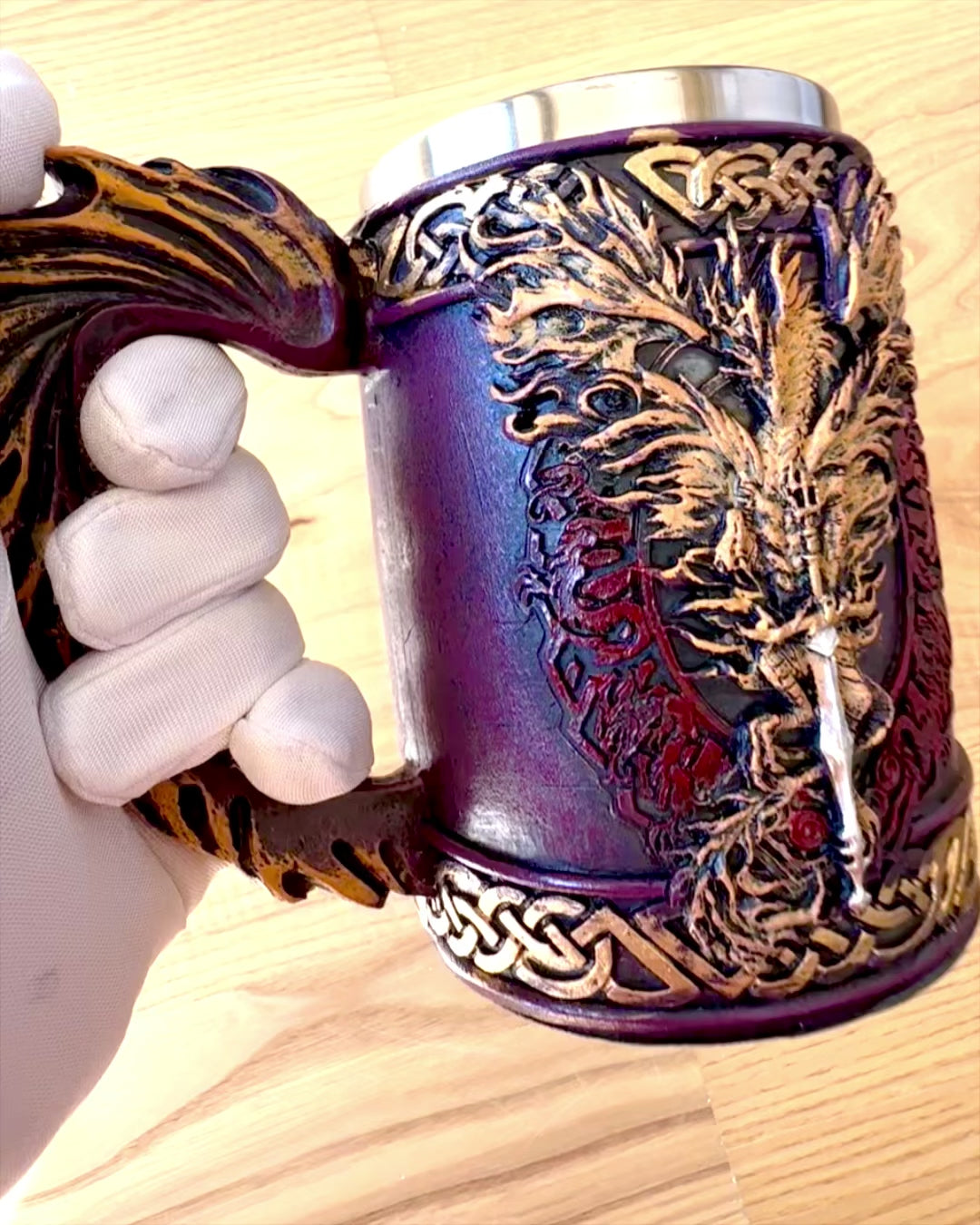 Knight's Dark Mug - 700 ml, customizable with engraving for a gift