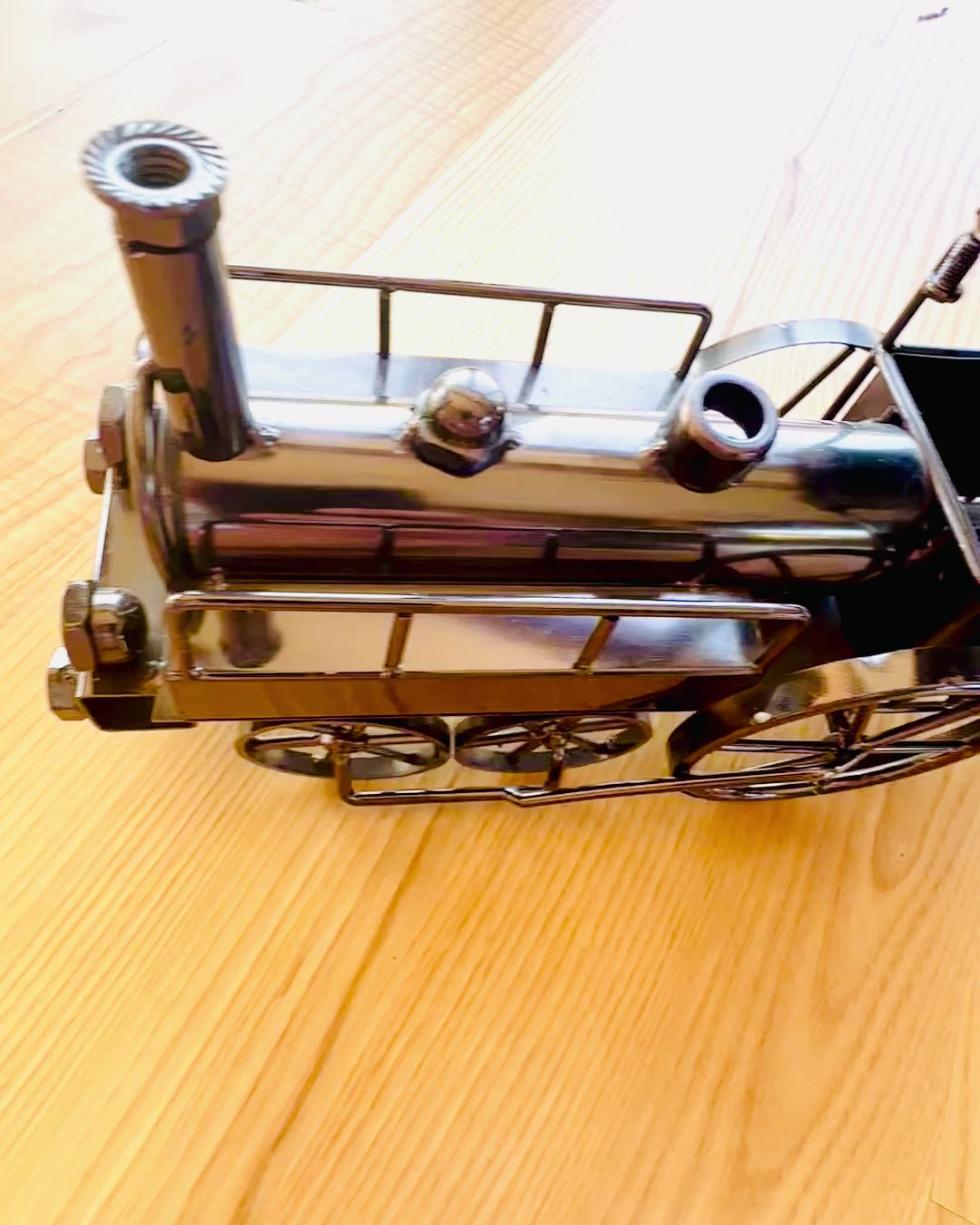 Iron Locomotive "Retro Express" – decoration, model, handmade with engraving option for a gift