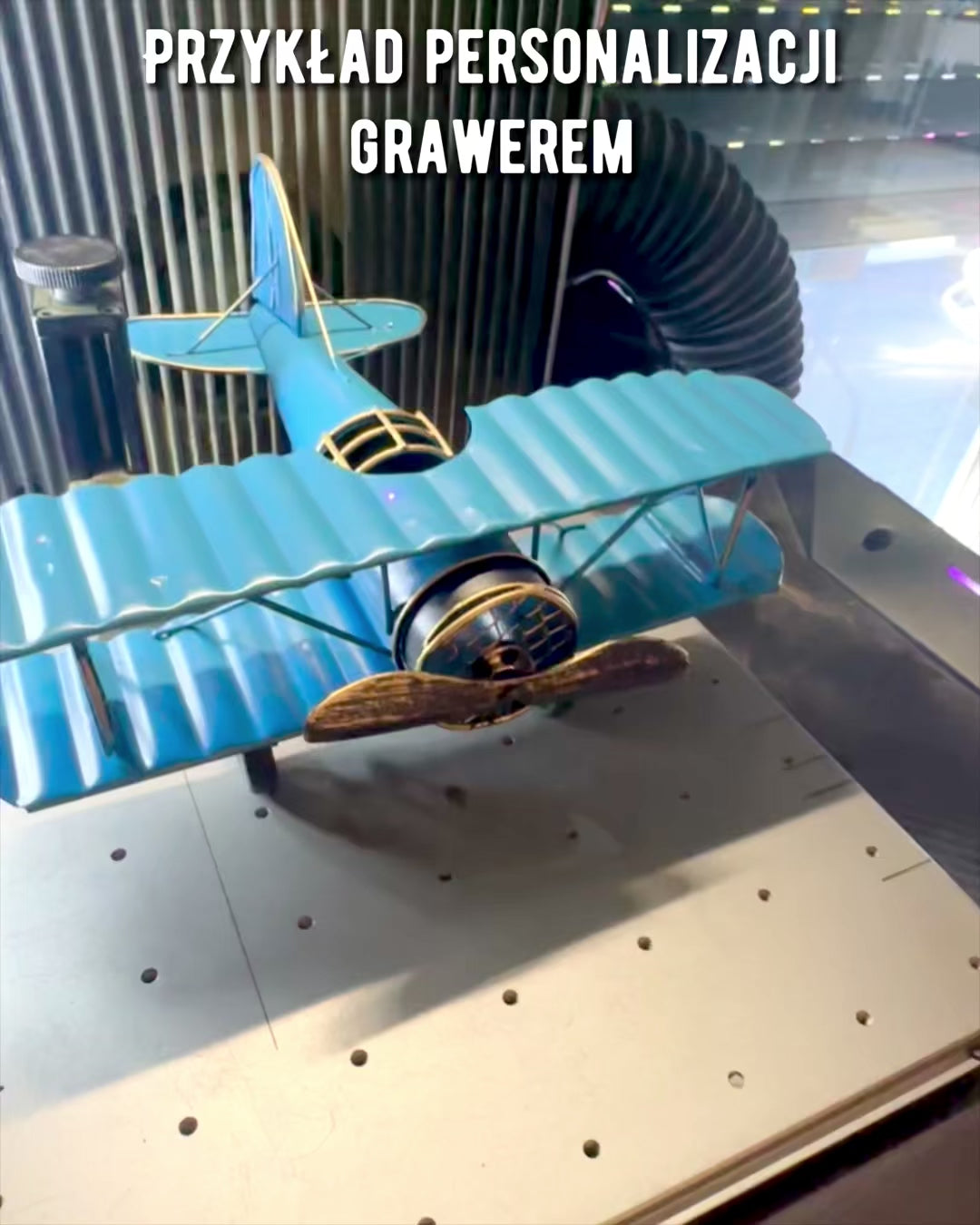 Metal model of the Blue Baron airplane – retro, as a gift, with engraving option