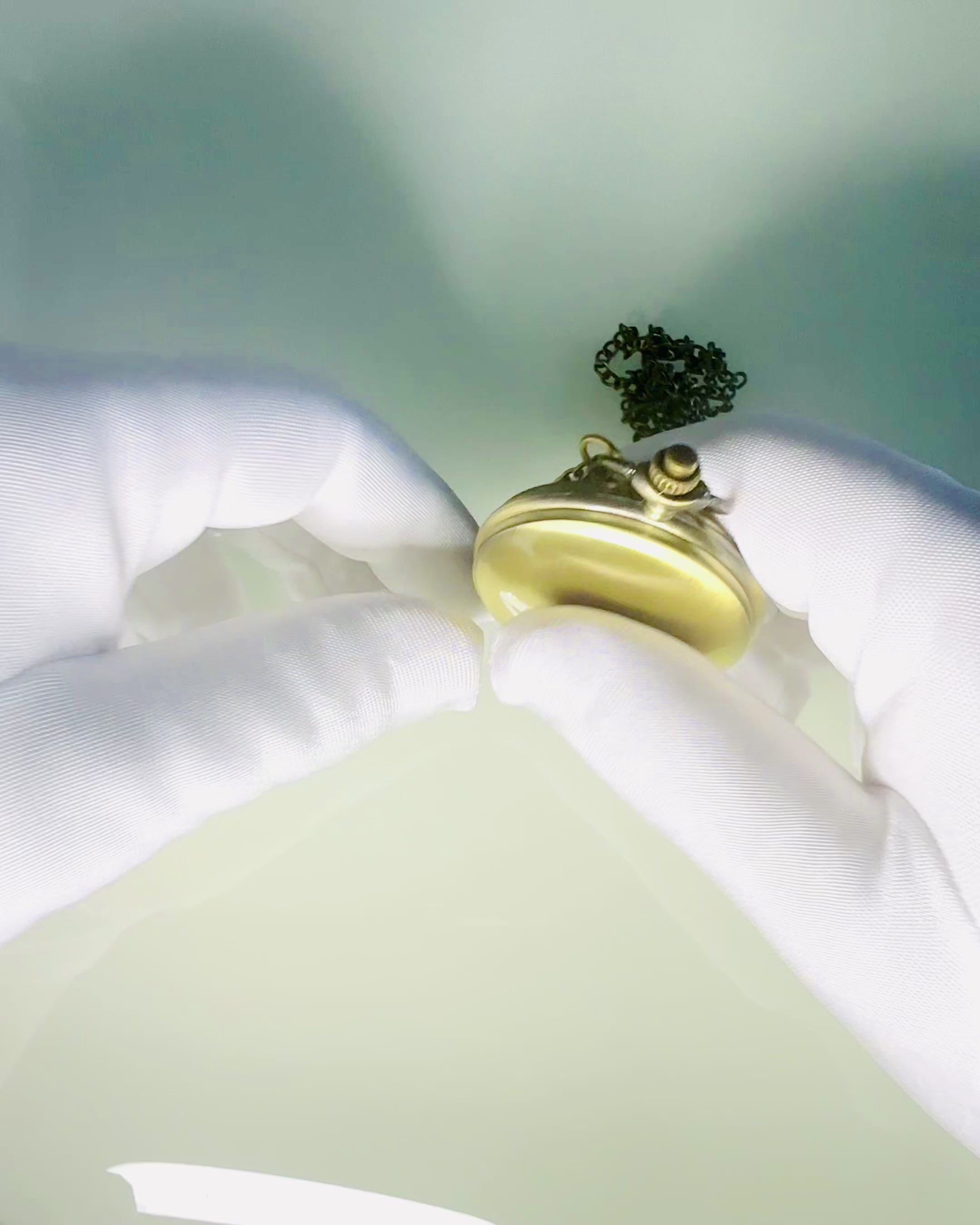 Vintage-style pocket watch with personalization option - brushed gold