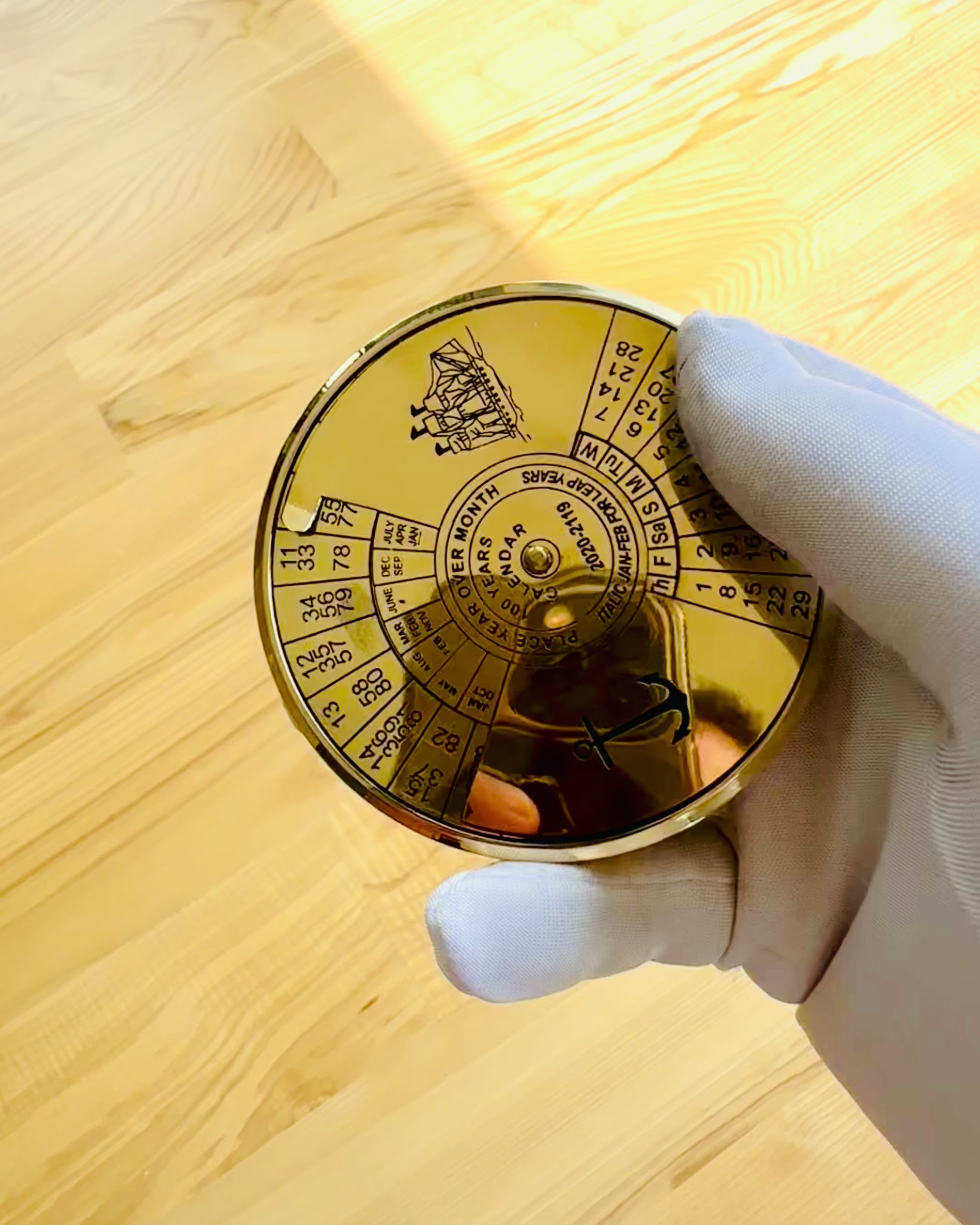 Calendar of Eternity Sea Sail – Brass 100-Year Calendar - possible engraving for a gift