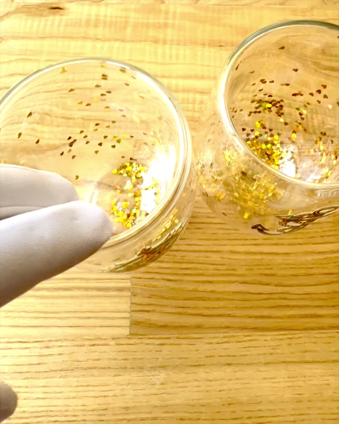 "Nautical Dreams" double-walled glasses with gold flakes - set of 2 pieces, 300 ml capacity, customizable with engraving