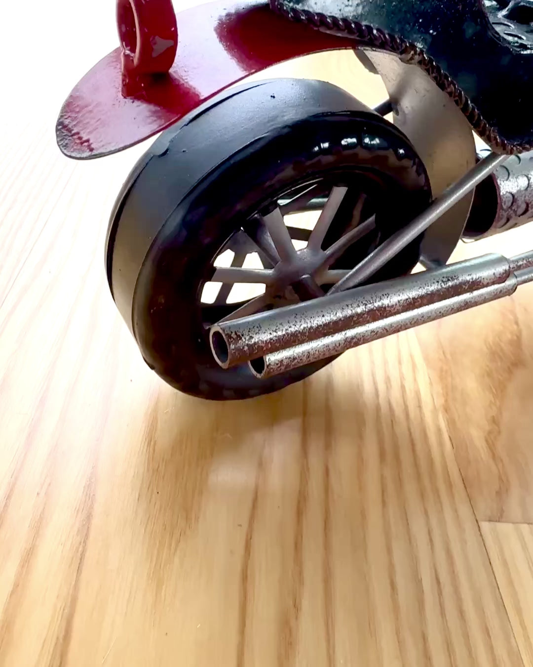 Metal Wine Rack 40 cm long, in the shape of a motorcycle with engraving option for a gift