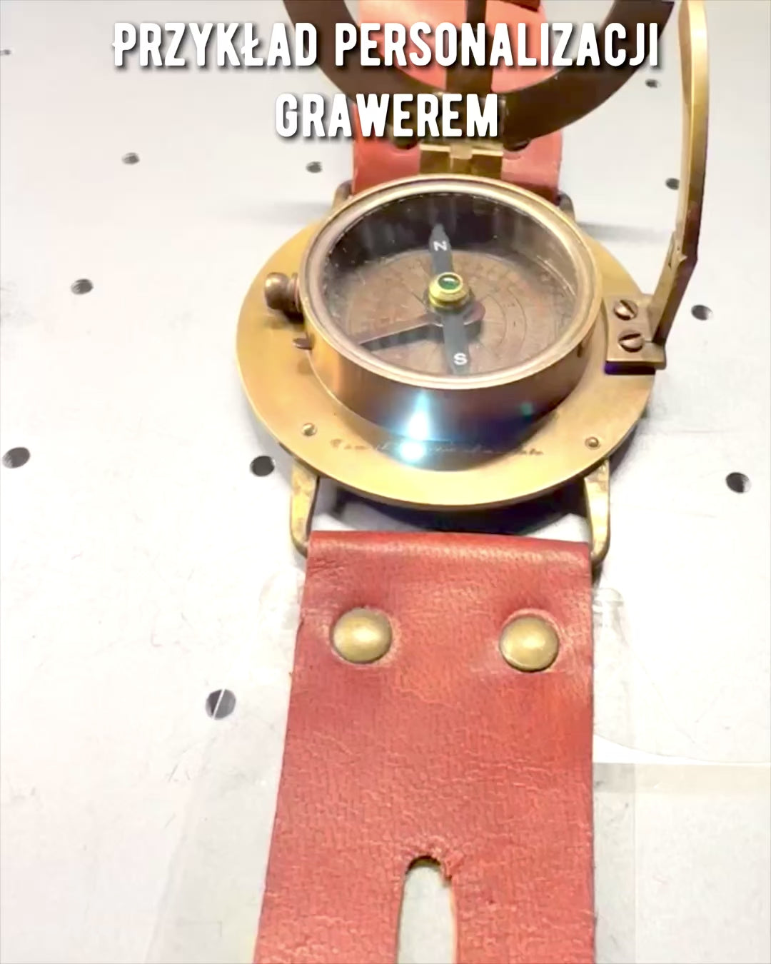 Sundial "Antique Compass", wristwatch with compass, customizable with engraving