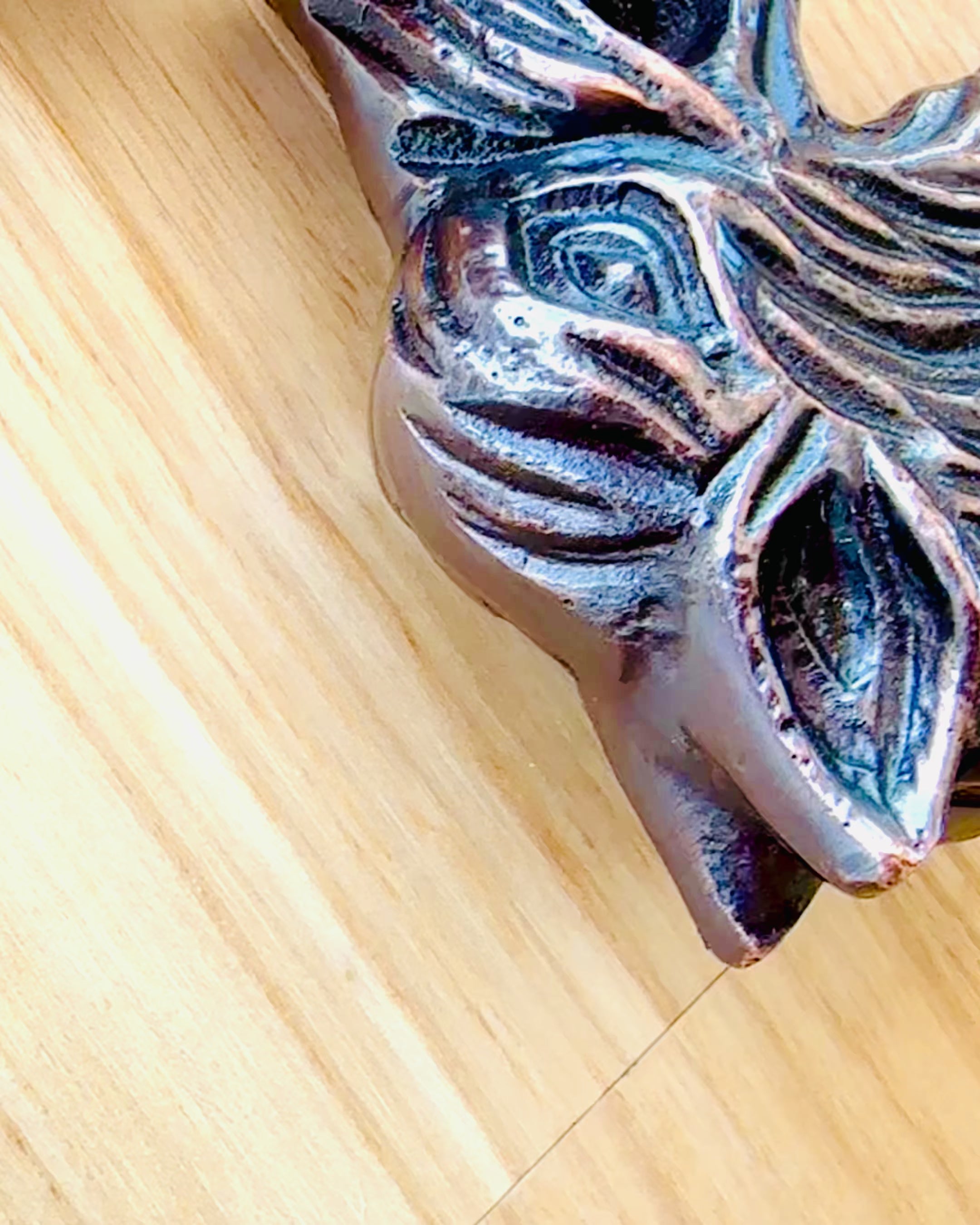 Walking Cane Wolf - Indian Mango Wood with Engraving Option, brown with golden decorations