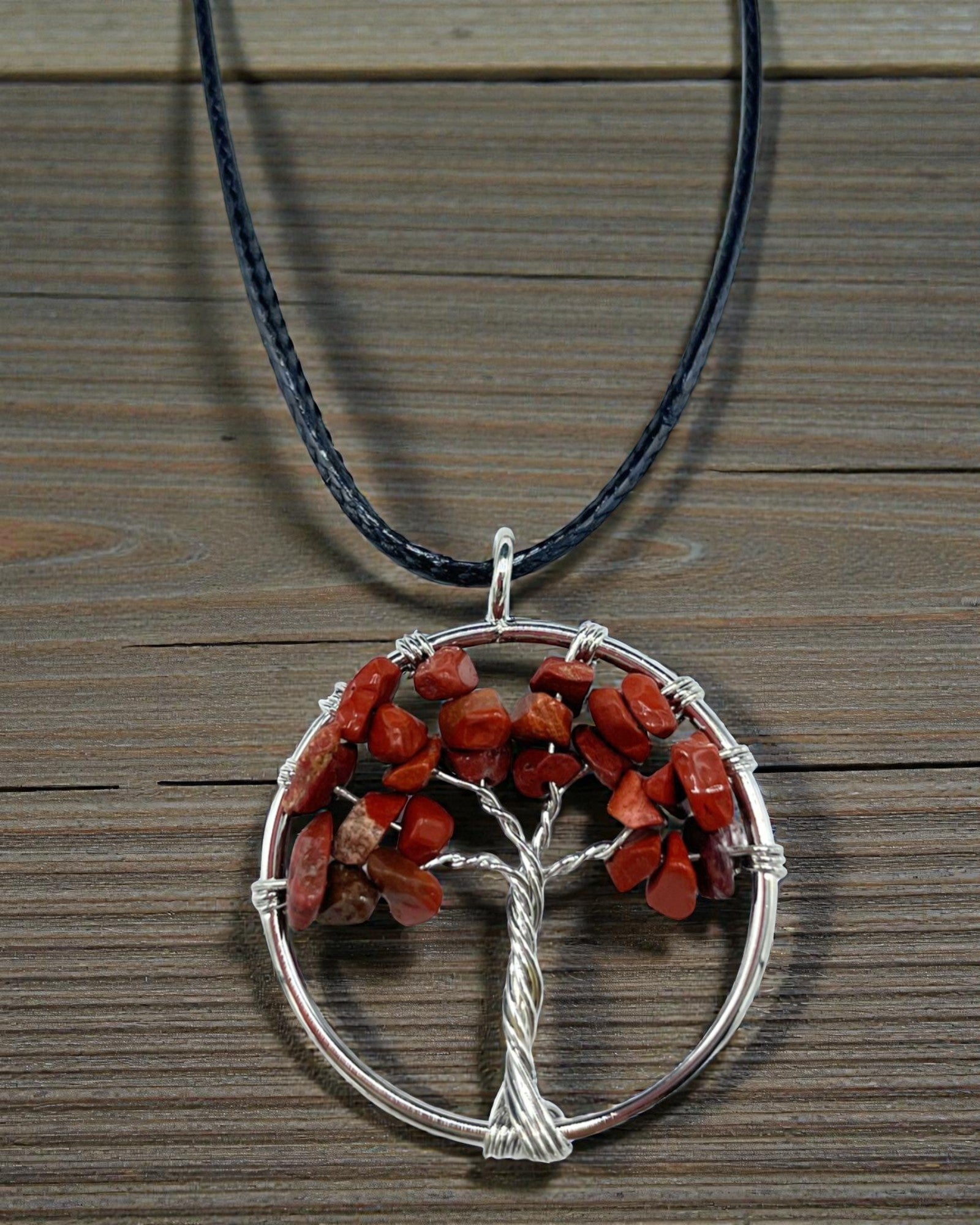 Tree of Life Necklace Strength and Stability – Red Jasper