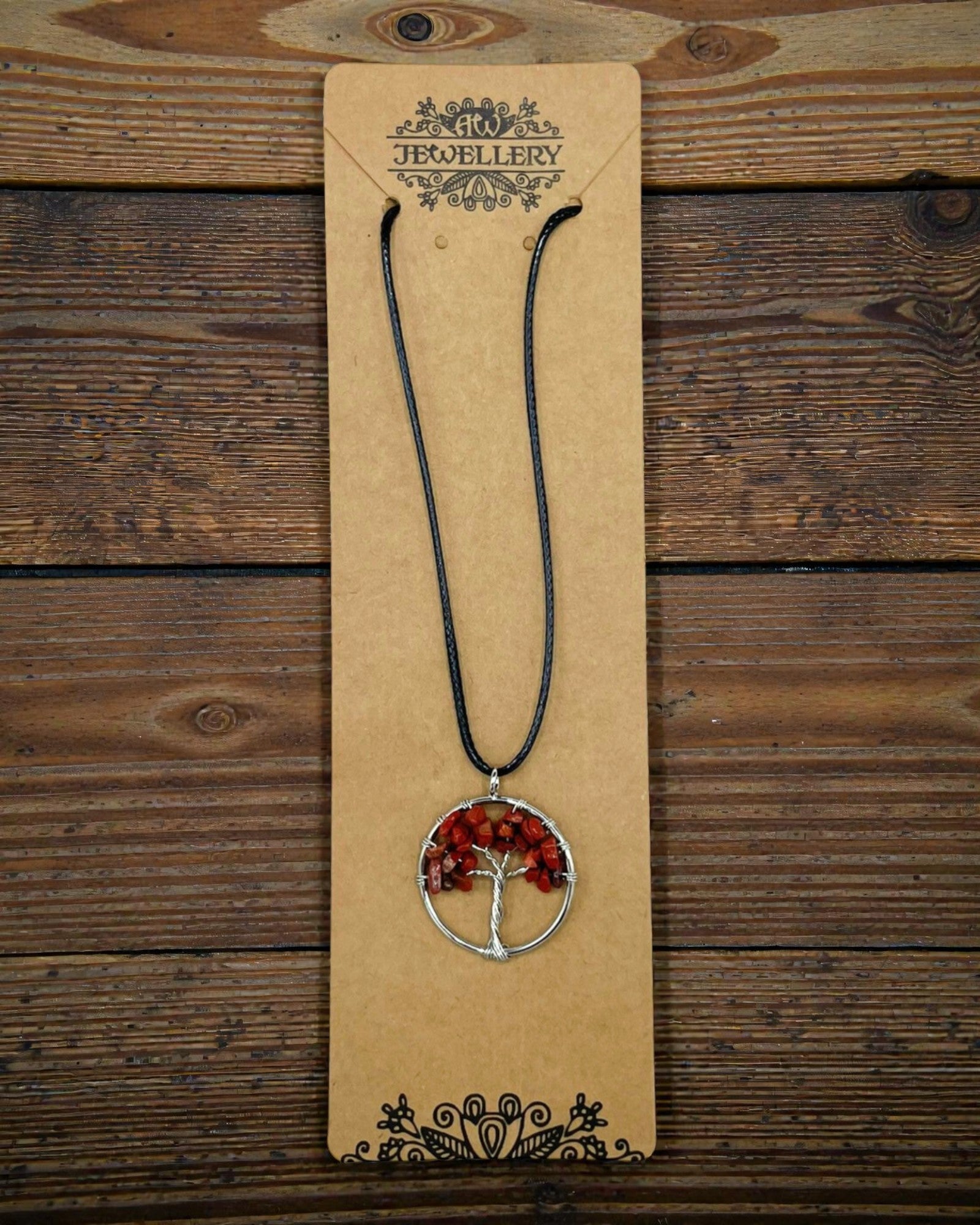 Tree of Life Necklace Strength and Stability – Red Jasper