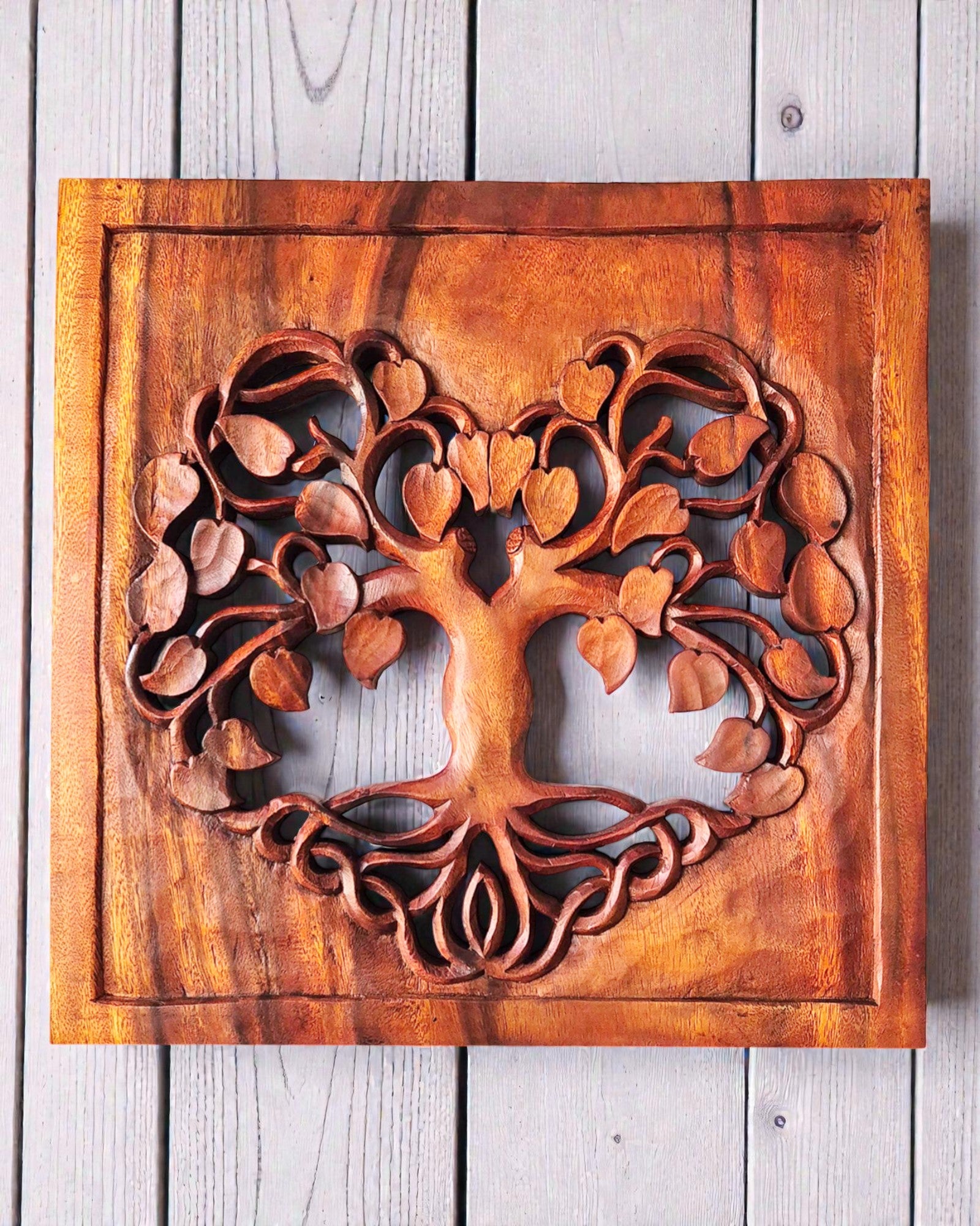 Square Decorative Wall Panel – Tree of Life Heart 40x40 cm