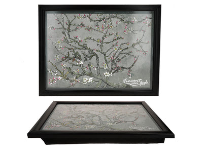 Laptop stand featuring V. van Gogh, Almond Blossom, gray, 30.5x40.5cm, customizable with engraving