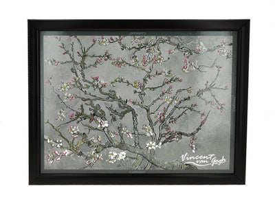 Laptop stand featuring V. van Gogh, Almond Blossom, gray, 30.5x40.5cm, customizable with engraving