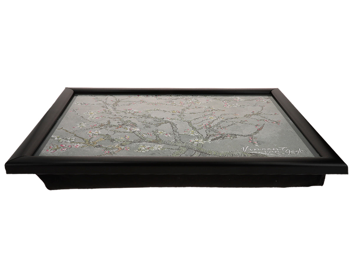 Laptop stand featuring V. van Gogh, Almond Blossom, gray, 30.5x40.5cm, customizable with engraving