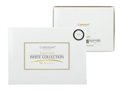 Set of 6 24K gold-plated teaspoons, CARMANI White Eyes, customizable with engraving - an elegant gift for every occasion, dimensions 13 cm