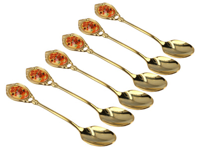 Set of 6 Gold Spoons with Vincent van Gogh's Sunflowers Motif