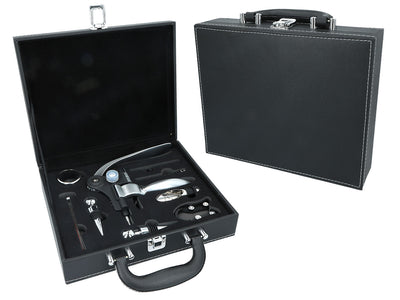 Wine Accessory Set in an Elegant Case, Customizable with Engraving