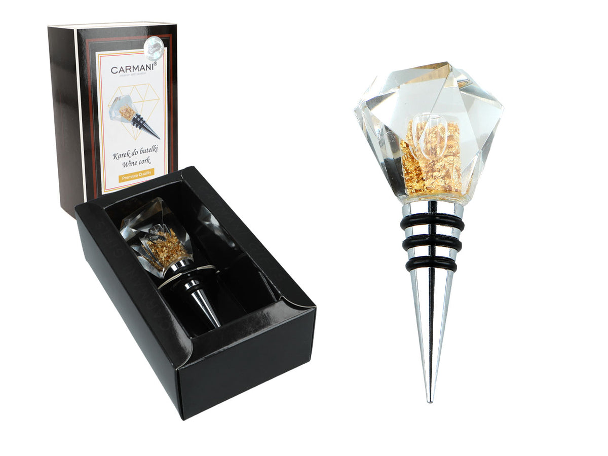 Bottle stopper with gold flecks, 10.5 cm long