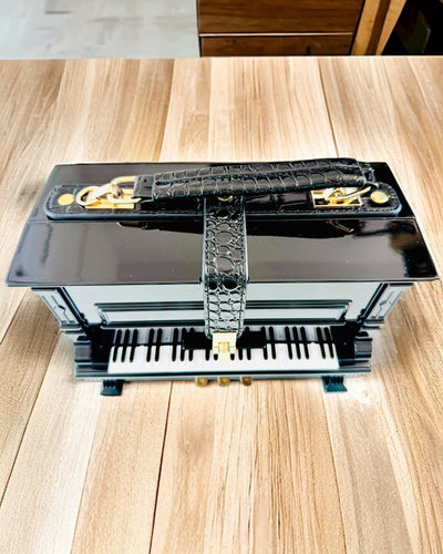 Ladies' Handbag “Elegant Piano” in Black and White Colors