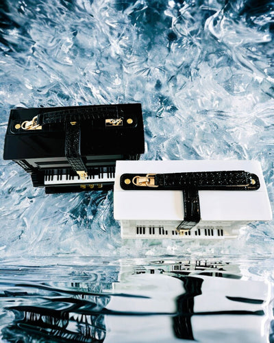 Ladies' Handbag “Elegant Piano” in Black and White Colors