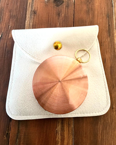 Rose Gold Compass - retro-style navigational tool – portable and precise instrument for determining direction for travelers and explorers. Engraving, personalization.