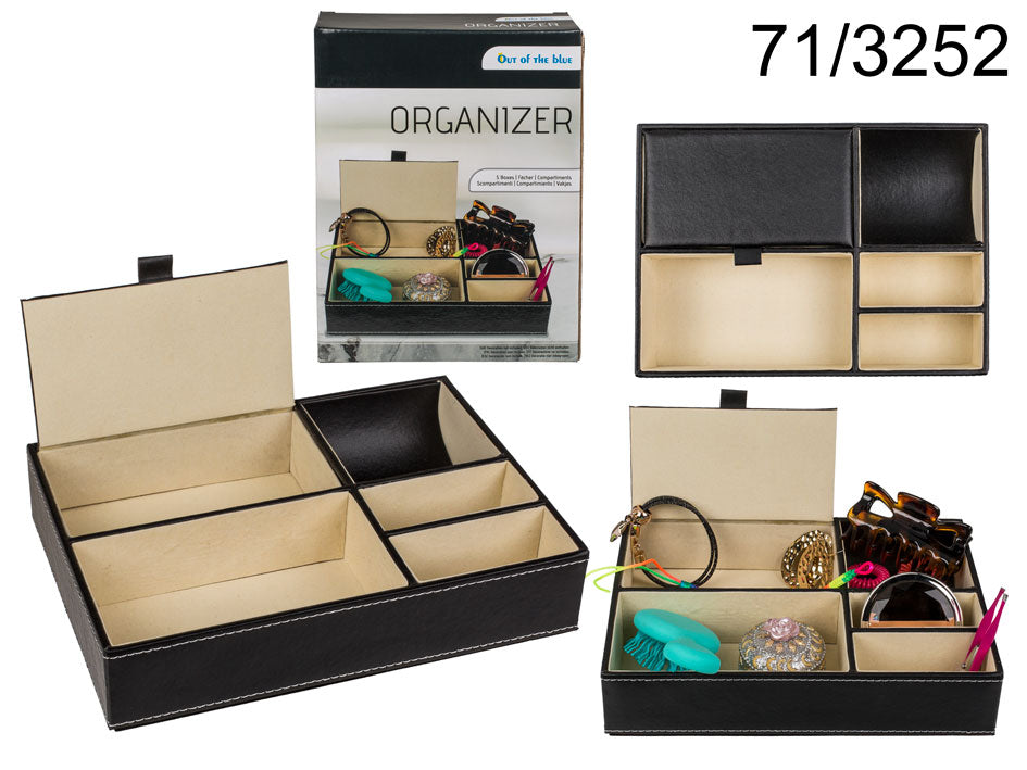 Jewelry organizer made of eco-leather, customizable with engraving, 25 x 18 x 5 cm