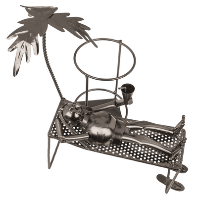 Bottle Holder Relaxing on the Beach, customizable with engraving